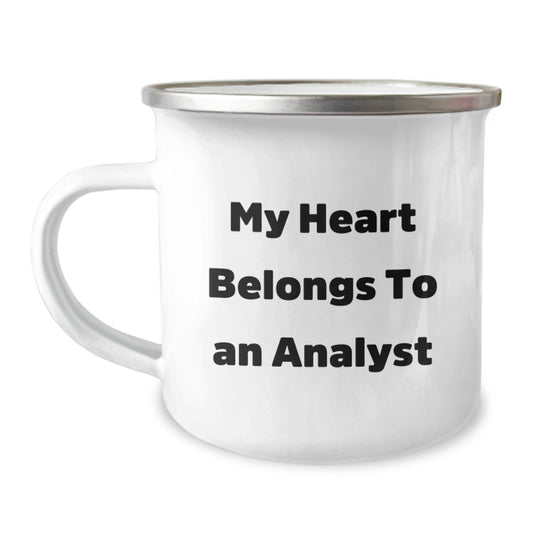 Funny Analyst Gifts for Men from Friends, Christmas Unique Mugs for Coffee Lovers, 'My Heart Belongs To An Analyst' - Image 1