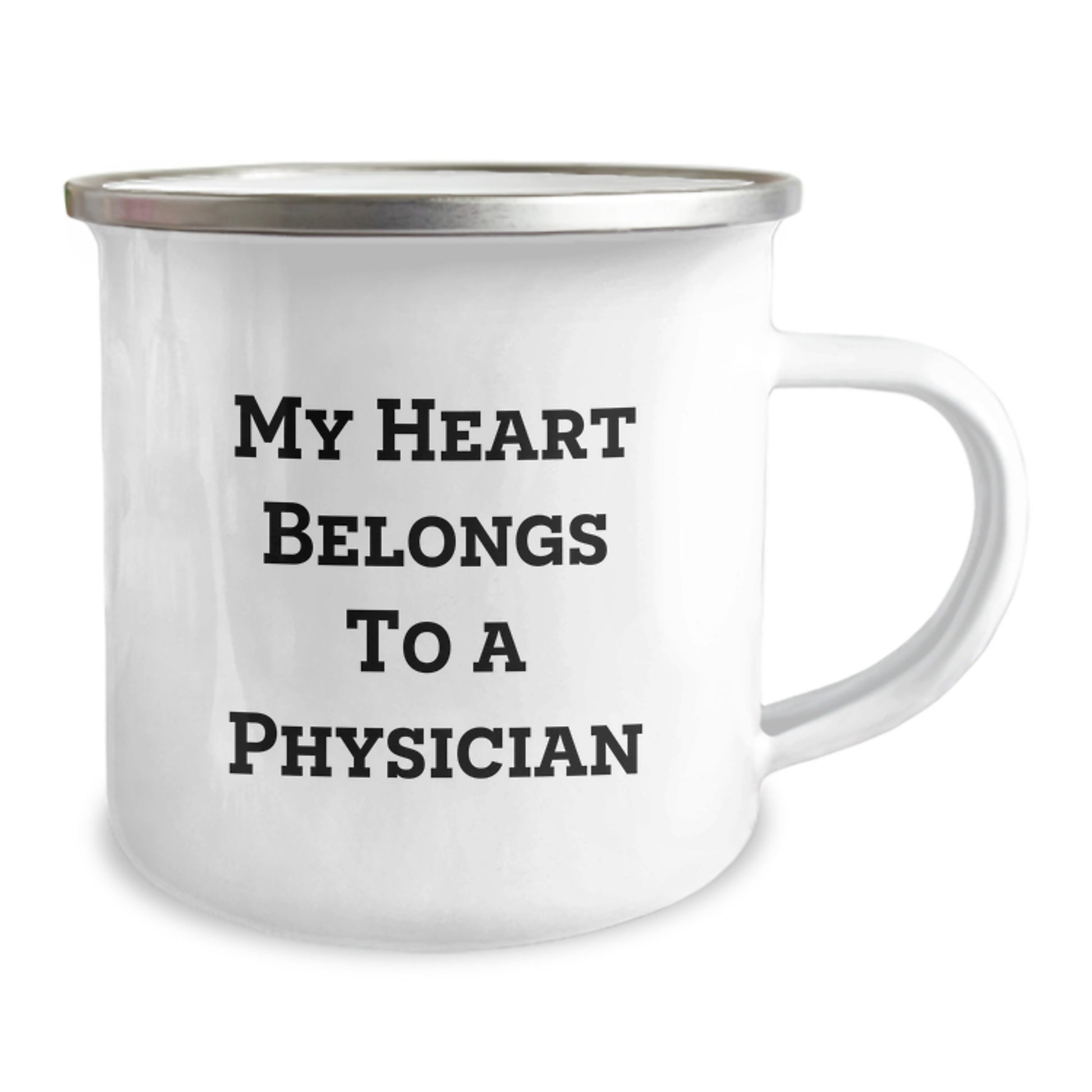 Funny Physician Gifts, Unique Camping Mugs for Physicians, My Heart Belongs To A Physician Christmas Unique Gifts from Friends to Physicians - Image 2