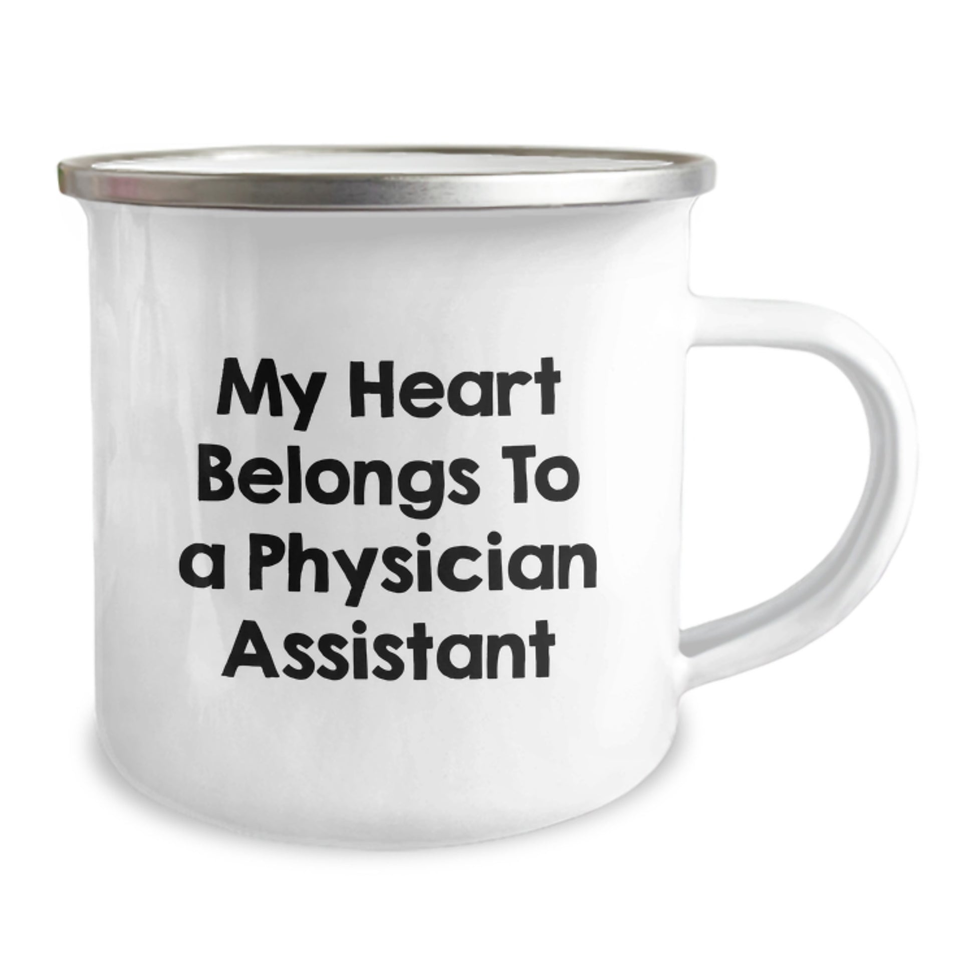 Funny Physician Assistant Gifts for Men, Women, Coworkers, Family - 'My Heart Belongs To A Physician Assistant' Camping Mug, Unique Christmas Memorable Presents - Image 2