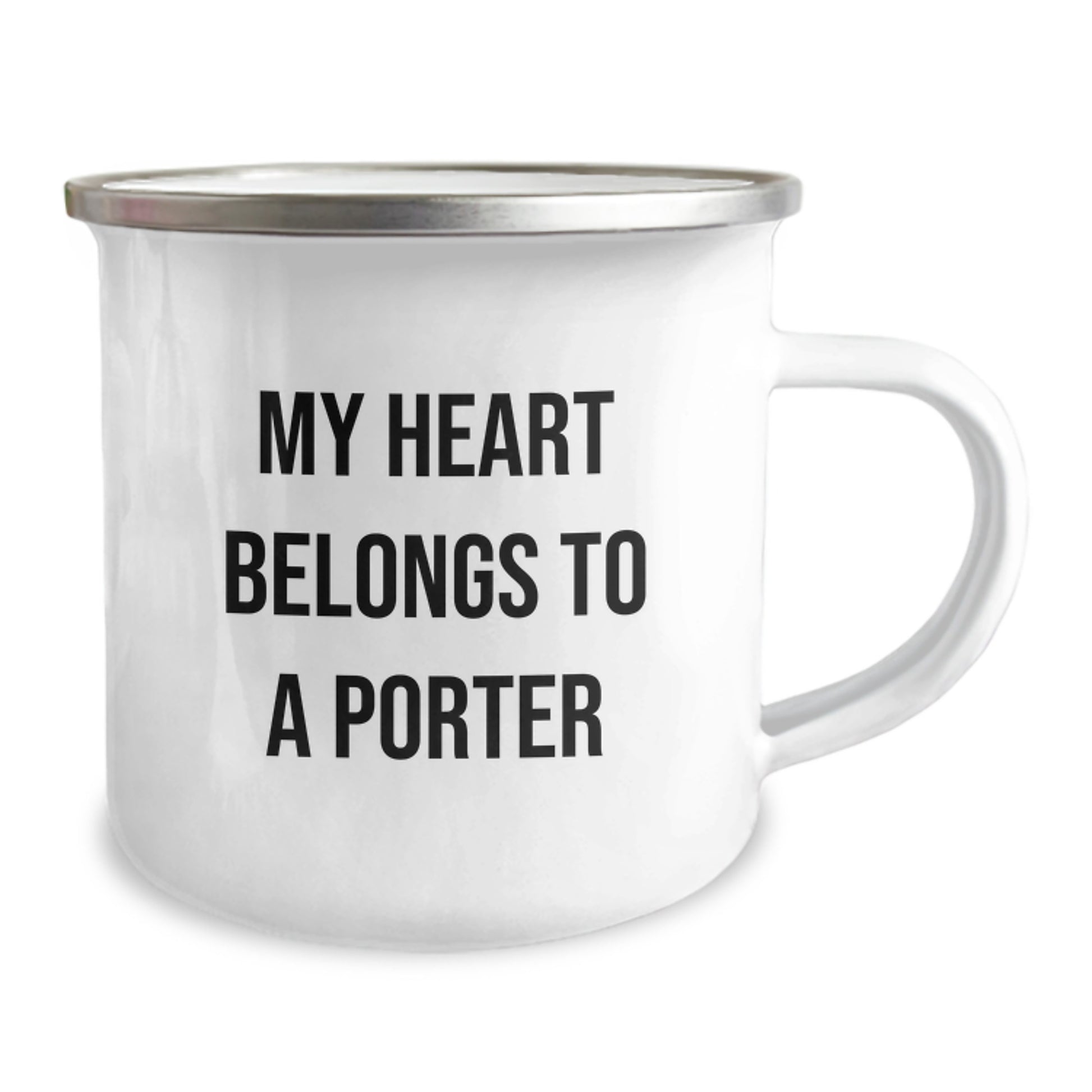 Funny Porter Quotes Gifts for Men, Women, Friends, or Family - My Heart Belongs To A Porter Camping Mug Perfect for Christmas - Image 2