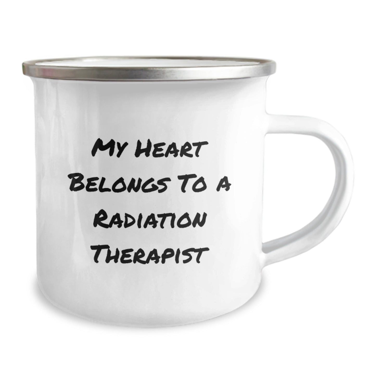 Funny Radiation Therapist Gifts for Him or Her, Christmas Unique Mugs with My Heart Belongs To A Radiation Therapist - Image 2