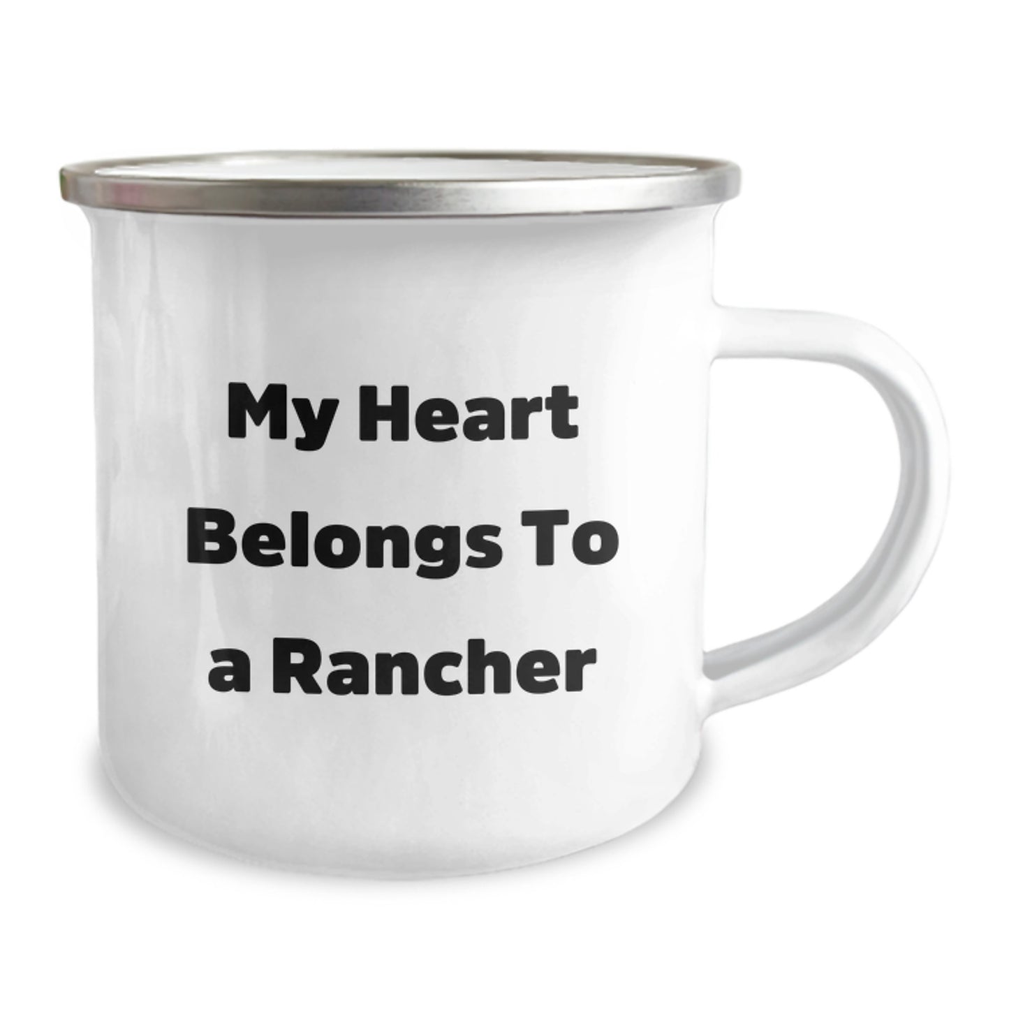 Funny Rancher Gifts - My Heart Belongs To A Rancher, Inspirational Camping Mug, Christmas Unique Gifts for Rancher Friends and Family from Coworkers - Image 2