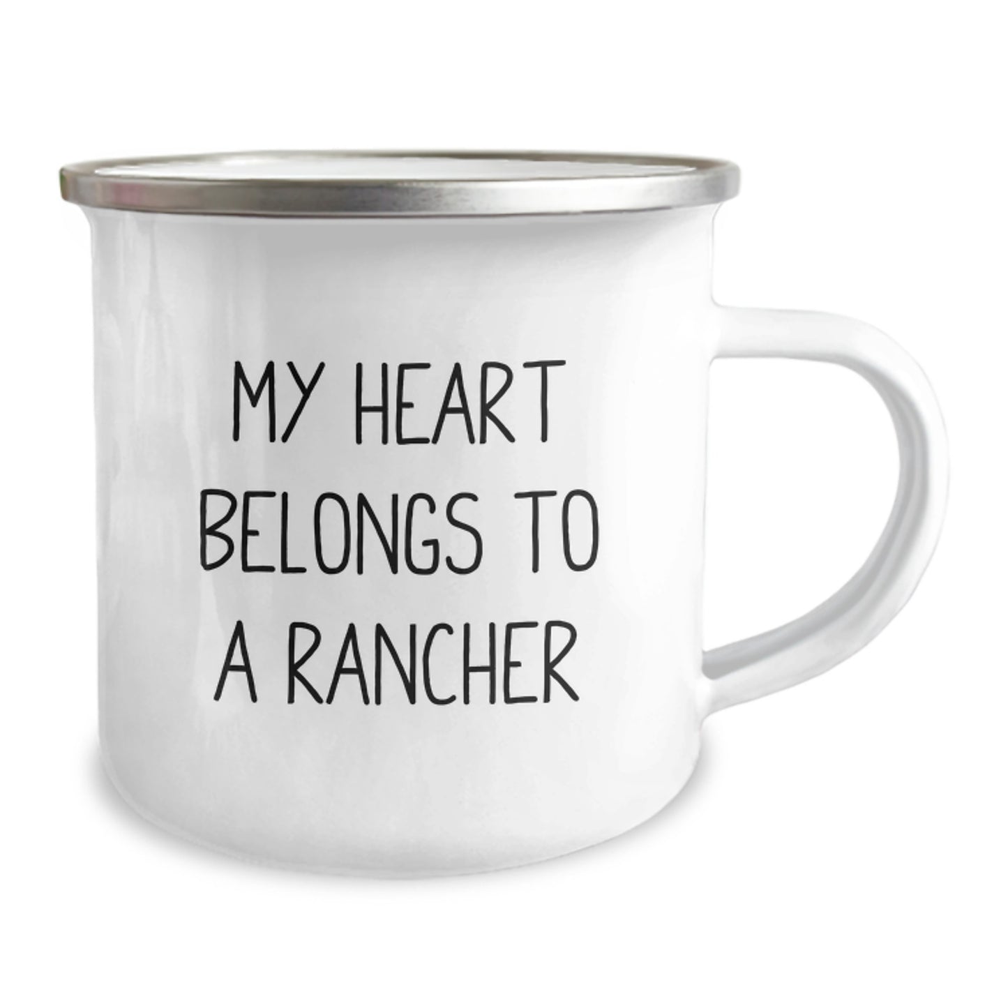 Funny Rancher Gifts, Inspirational 'My Heart Belongs To A Rancher' Camping Mug for Men, Women, Rancher Friends, Christmas Unique Gifts from Family - Image 2