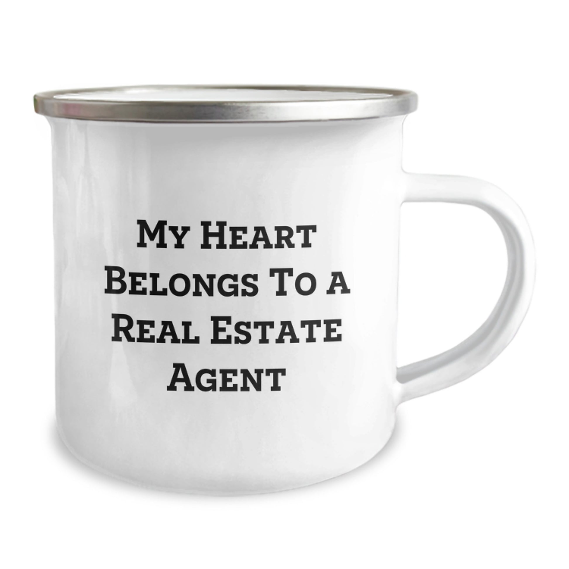Funny Gifts from Friends for Real Estate Agent Lovers, My Heart Belongs To A Real Estate Agent, Christmas Unique Mugs - Image 2
