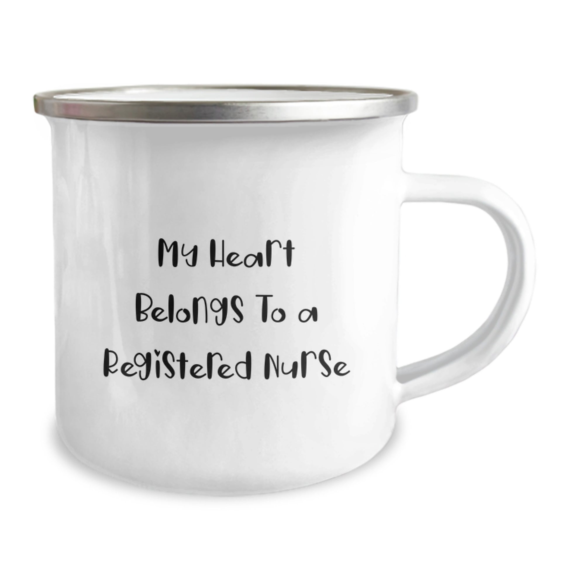 Funny Registered Nurse Gifts from Men - Christmas Unique Gifts for Registered Nurses - My Heart Belongs To A Registered Nurse Camping Mug - Image 2