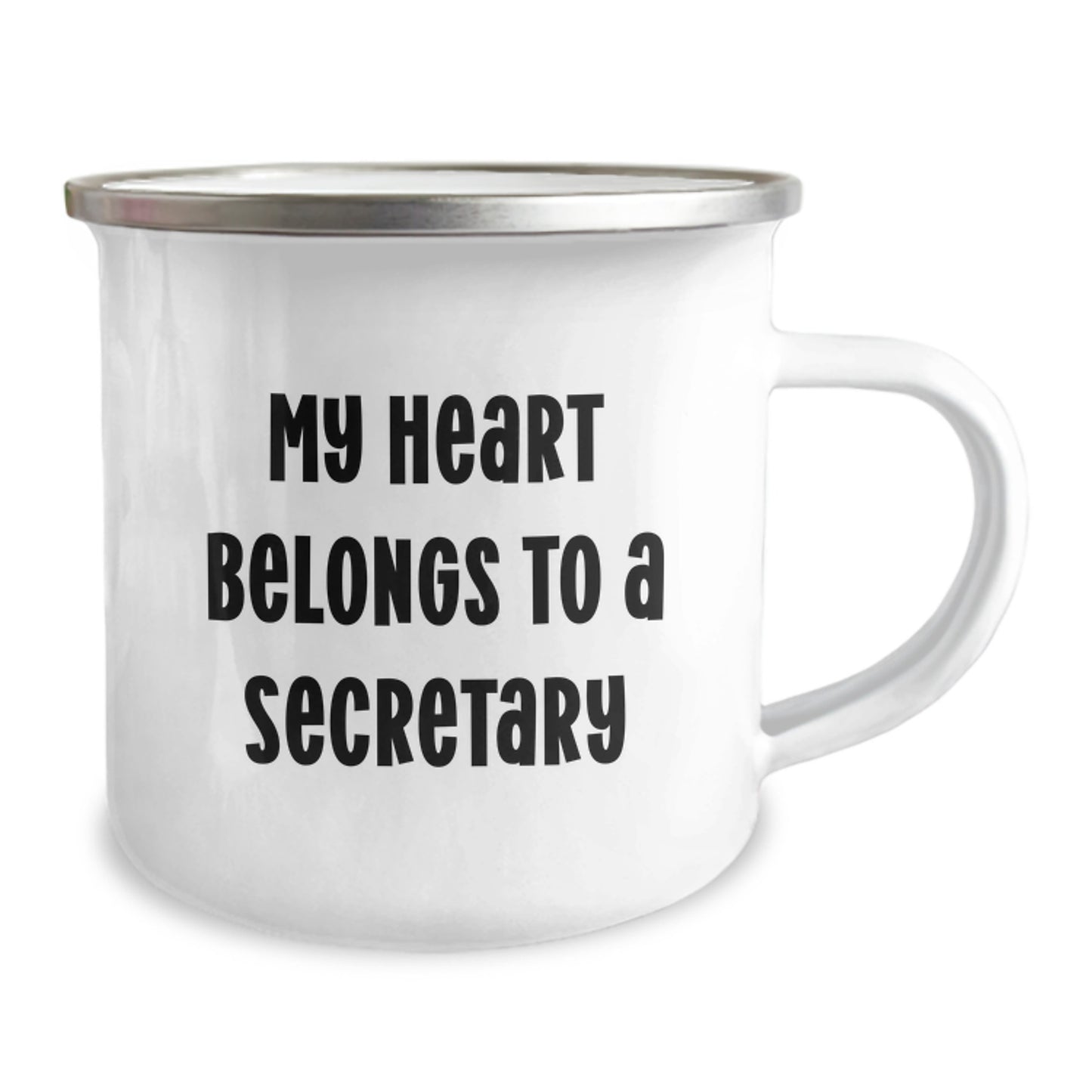 Funny Gifts for Secretary, Perfect Camping Mug for Men, Unique Secretary Quotes - 'My Heart Belongs To A Secretary' Coffee Mug - Christmas Unique Gifts - Image 2