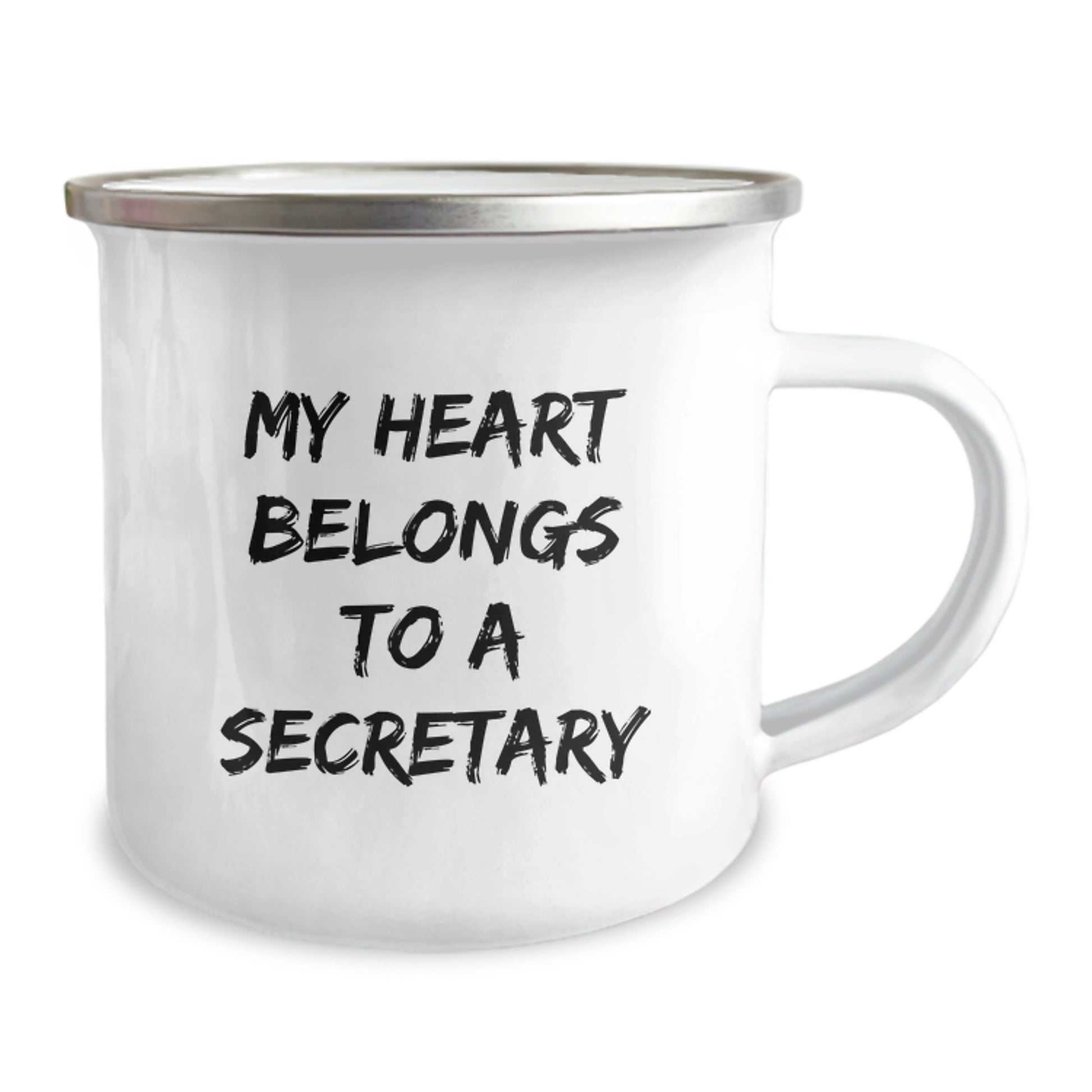 Funny Secretary Quotes Gifts from Men to Women - Christmas Unique Gifts for Secretary - Secretary Camping Mug - My 'Heart Belongs To A Secretary' Mug - Image 2