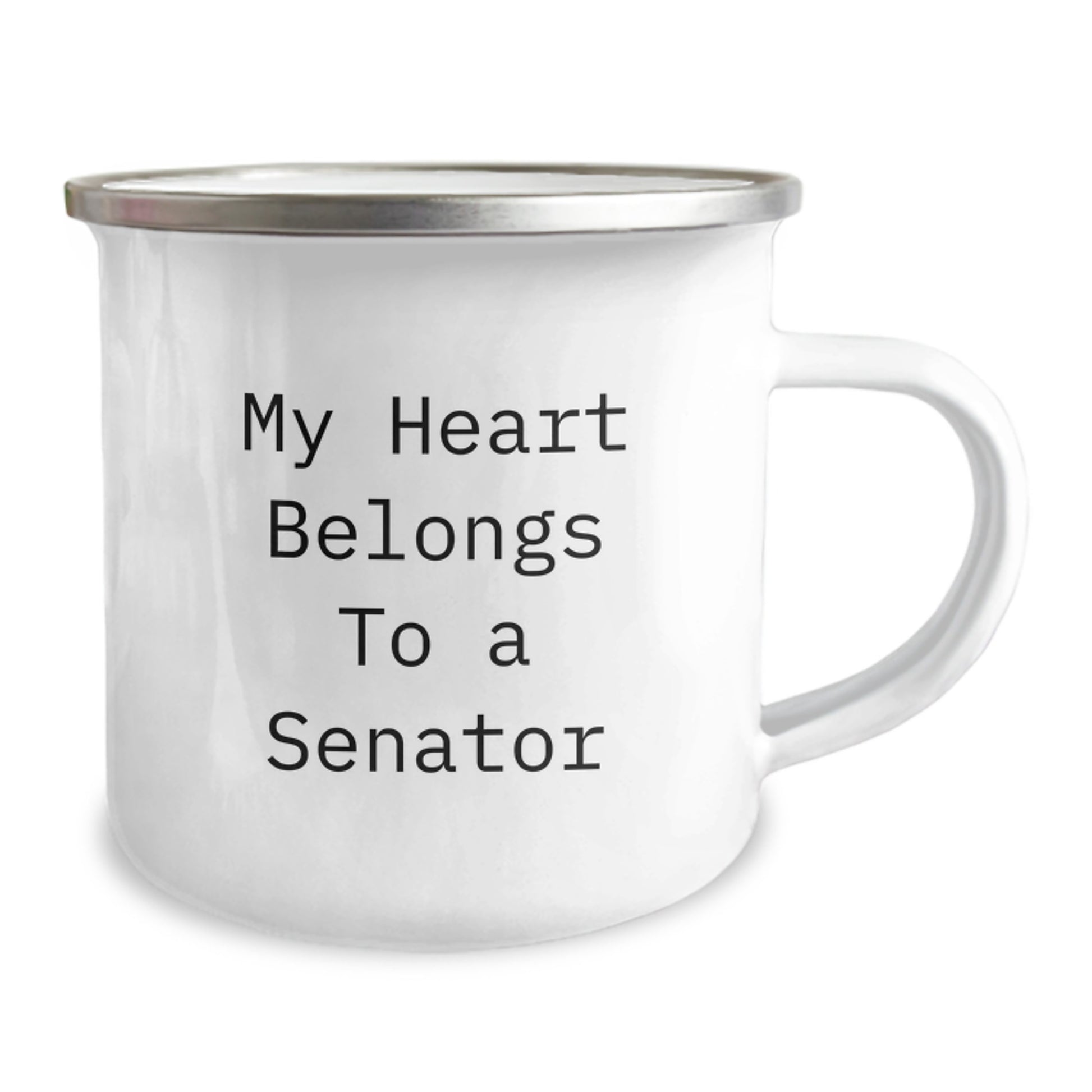 Funny Senator Gifts from Men to Friends - 'My Heart Belongs To A Senator' Christmas Unique Mugs for Senator Lovers, Funny Senator Mugs, Senator Camping Mugs - Image 2