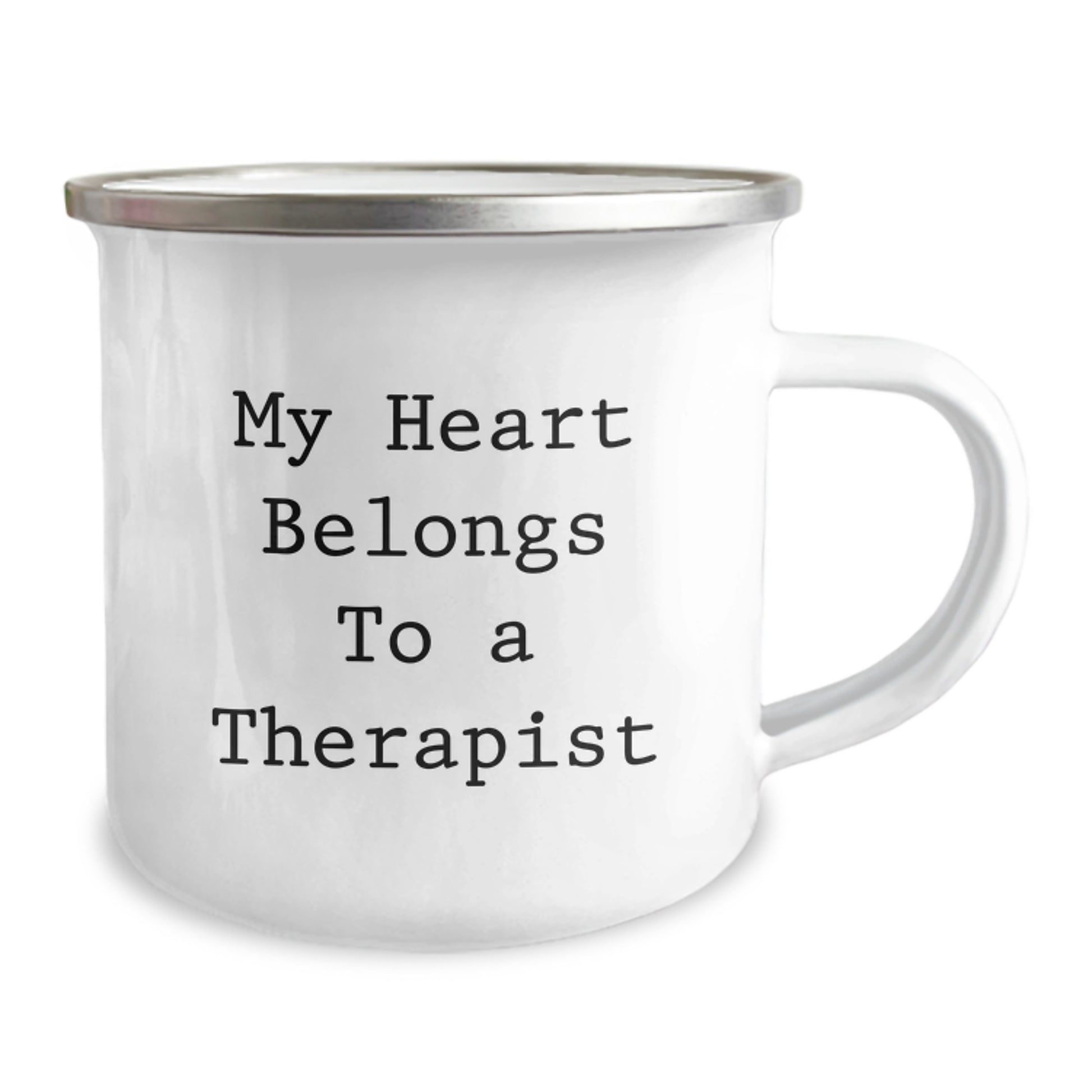 Funny Therapist Gifts for Men from Friends - Christmas Unique Mugs for Him with 'My Heart Belongs To A Therapist' Quote - Camping Mug for Therapist Enthusiasts - 12 oz Stainless Steel - Image 2