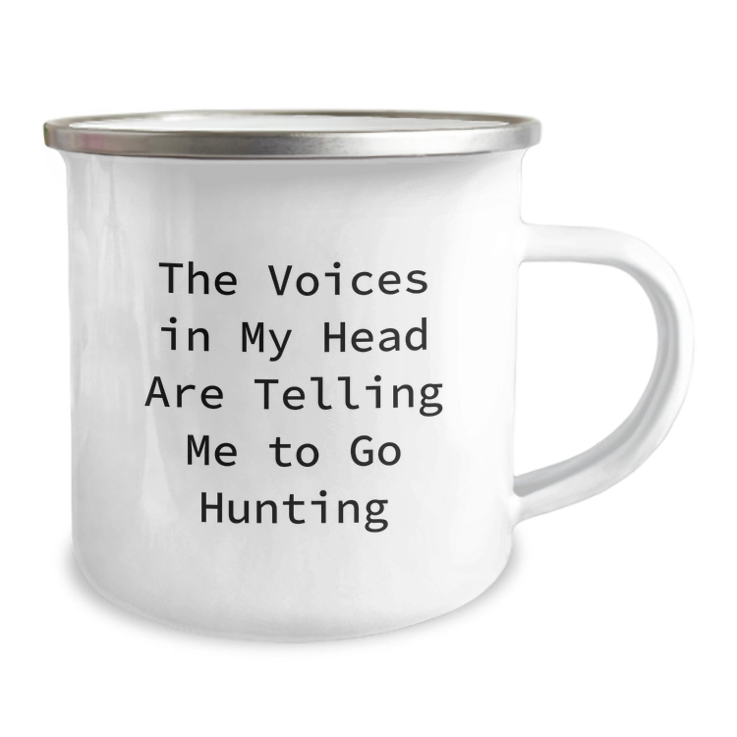 Funny Hunting Quotes Gifts from Men to Friends for Christmas - The Voices In My Head Are Telling Me To Go Hunting Camping Mug - Image 2