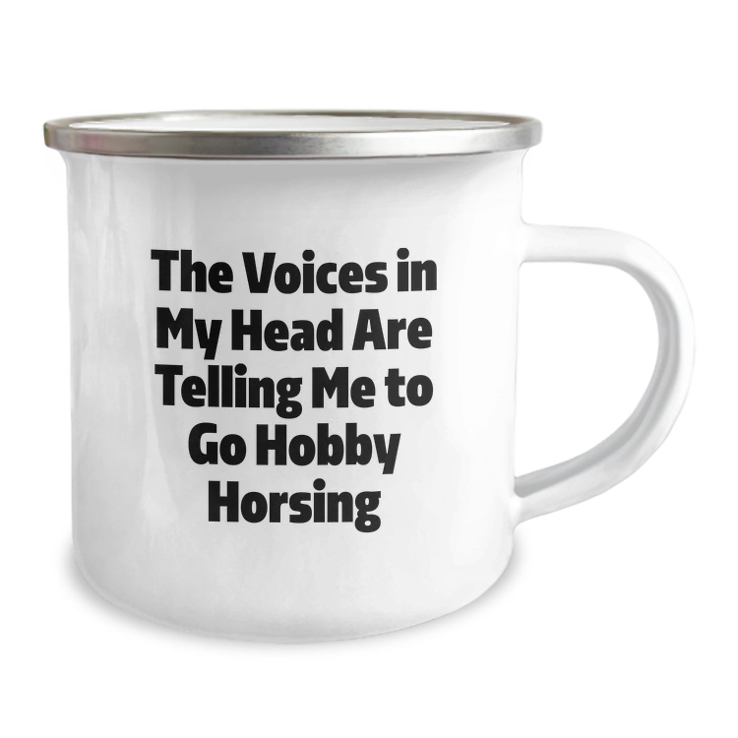 Funny Hobby Horsing Gifts for Men, Women, Friends - The Voices In My Head Are Telling Me To Go Hobby Horsing Christmas Unique Mugs for Camping Enthusiasts - Image 2