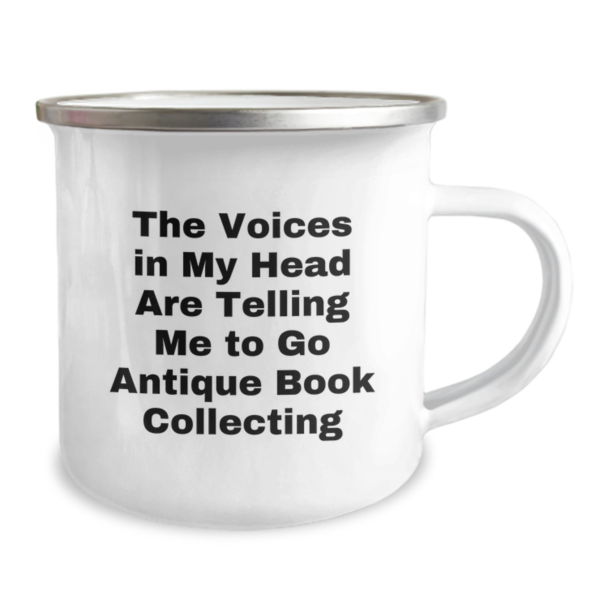 Antique Book Collecting Gifts for Friends from Men - Funny Christmas Unique Mugs with The Voices In My Head Are Telling Me To Go Quote - Camping Mug for Book Lovers - Image 2