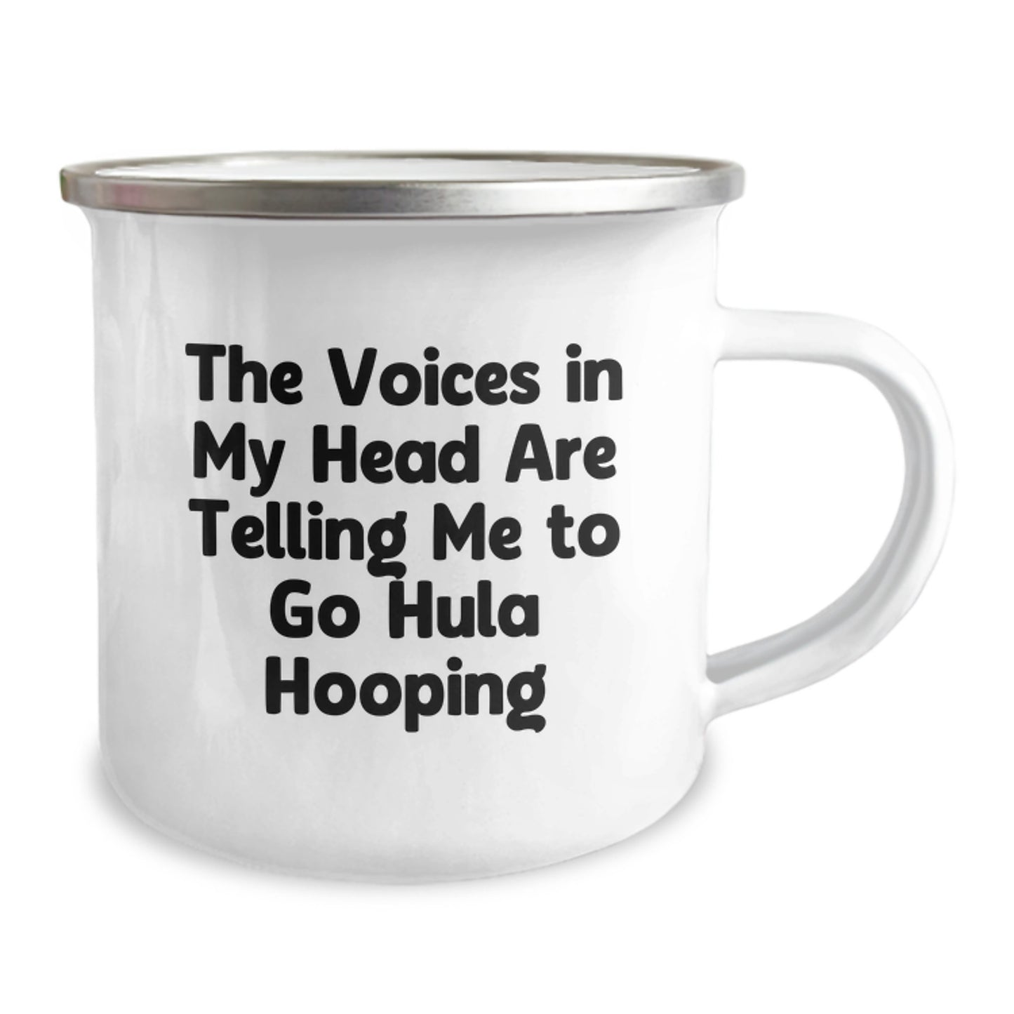 Funny Hula Hooping Christmas Unique Gifts from Friends for Hula Hooping Women - The Voices In My Head Are Telling Me To Go Hula Hooping Camping Mug - Image 2