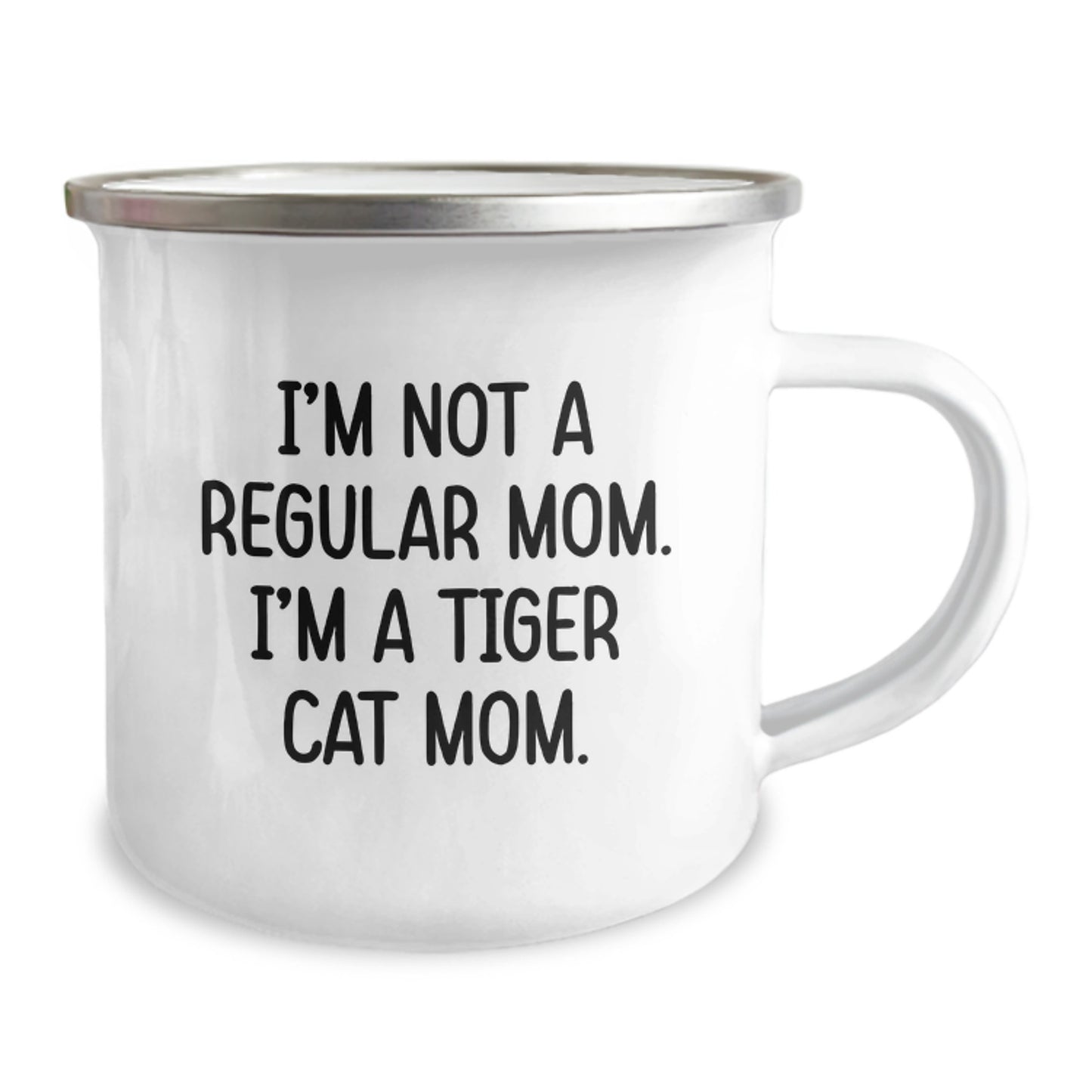Funny Tiger Cat Gifts for Men - Camping Mug - 'I'm Not A Regular Mom. I'm A Tiger Cat Mom.' Christmas Unique Presents for Family and Friends - Image 2
