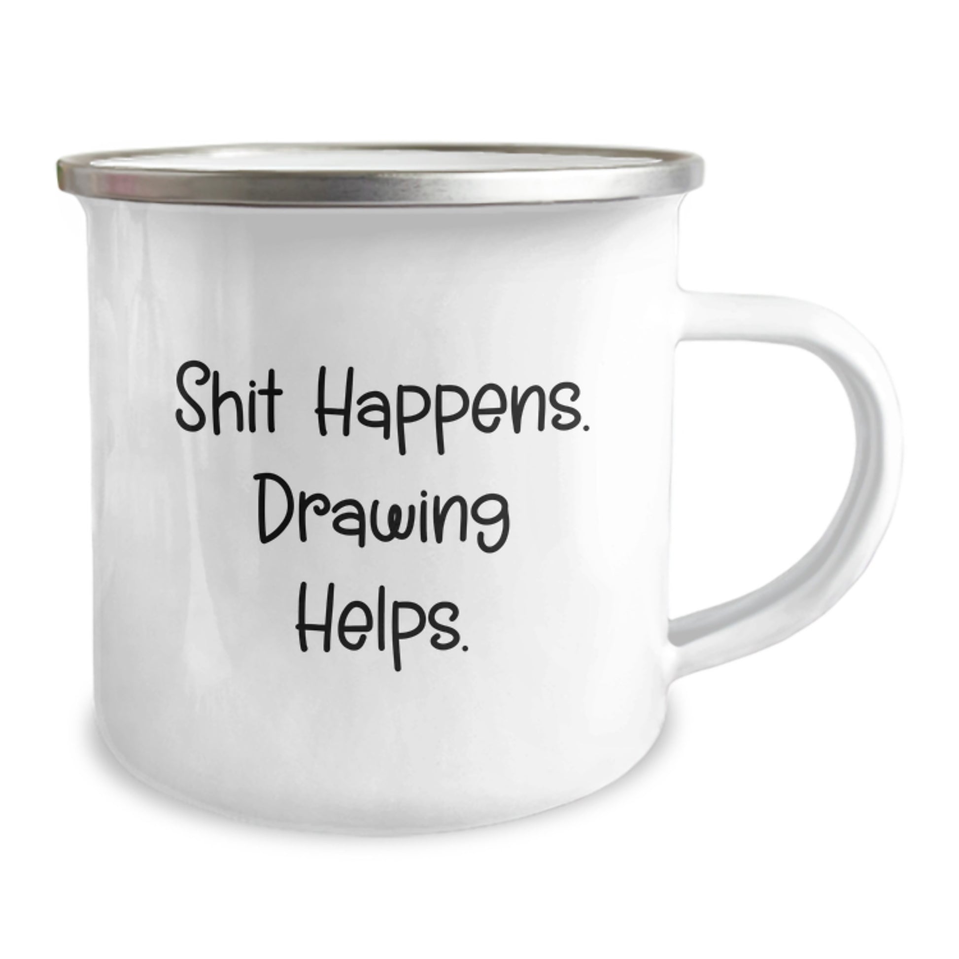 Funny Drawing Gifts for Drawing Lovers - Shit Happens. Drawing Helps. Christmas Unique Mugs from Friends - Image 2