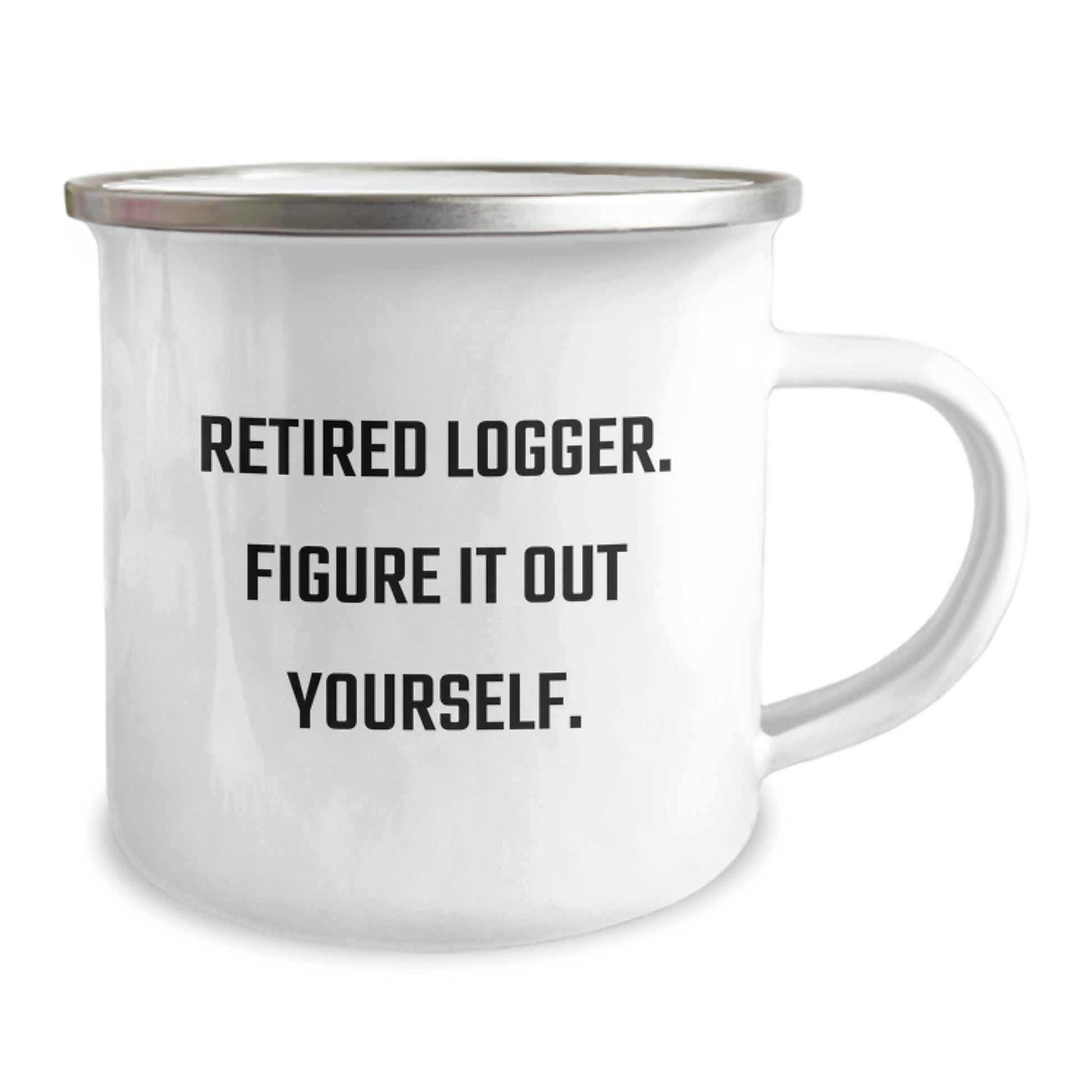 Funny Logger Gifts for Men - Christmas Unique Ideas for Logger Friends - Camping Mug with Inspirational Quote 'Retired Logger. Figure It Out Yourself.' - Image 2