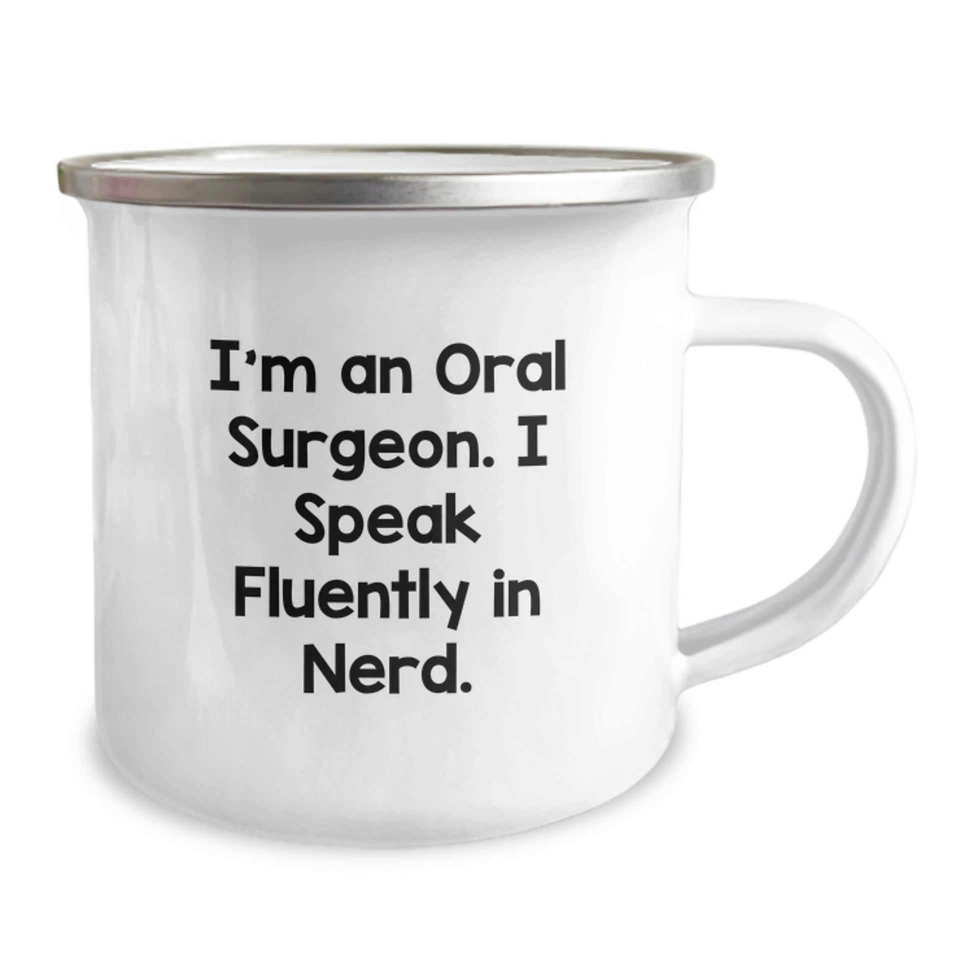Funny Oral Surgeon Gifts from Friends for Oral Surgeon Men - I'm An Oral Surgeon. I Speak Fluently In genius. Christmas Unique Mug, Stainless Steel with Enamel Finish - Image 2