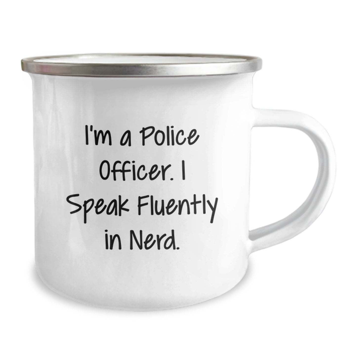 Funny Police Officer Gifts from Men - I'm A Police Officer. I Speak Fluently In genius. - Unique Christmas Unique Gifts for Police Officers - Camping Mug for Police Officer Enthusiasts - Image 2