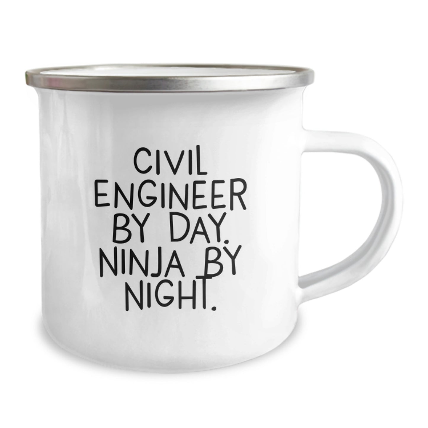 Civil Engineer Gifts, Camping Mug, 'Civil Engineer By Day. Ninja By Night.' Funny Quote Birthday Unique Gifts from Friends to Civil Engineers - Image 2