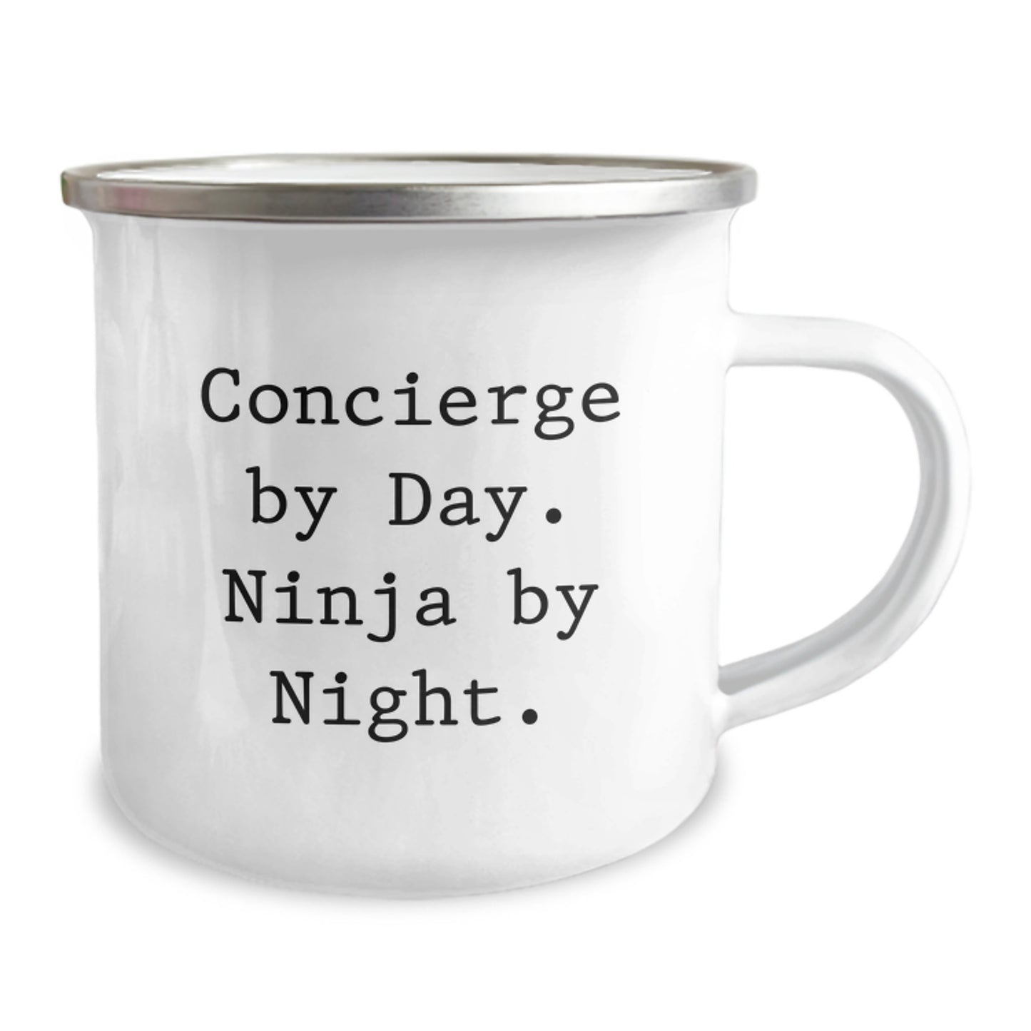 Gifts from Friends and Family - Concierge By Day. Ninja By Night. - 12 oz Camping Mug for Graduation, Perfect for Concierge Enthusiasts - Image 2