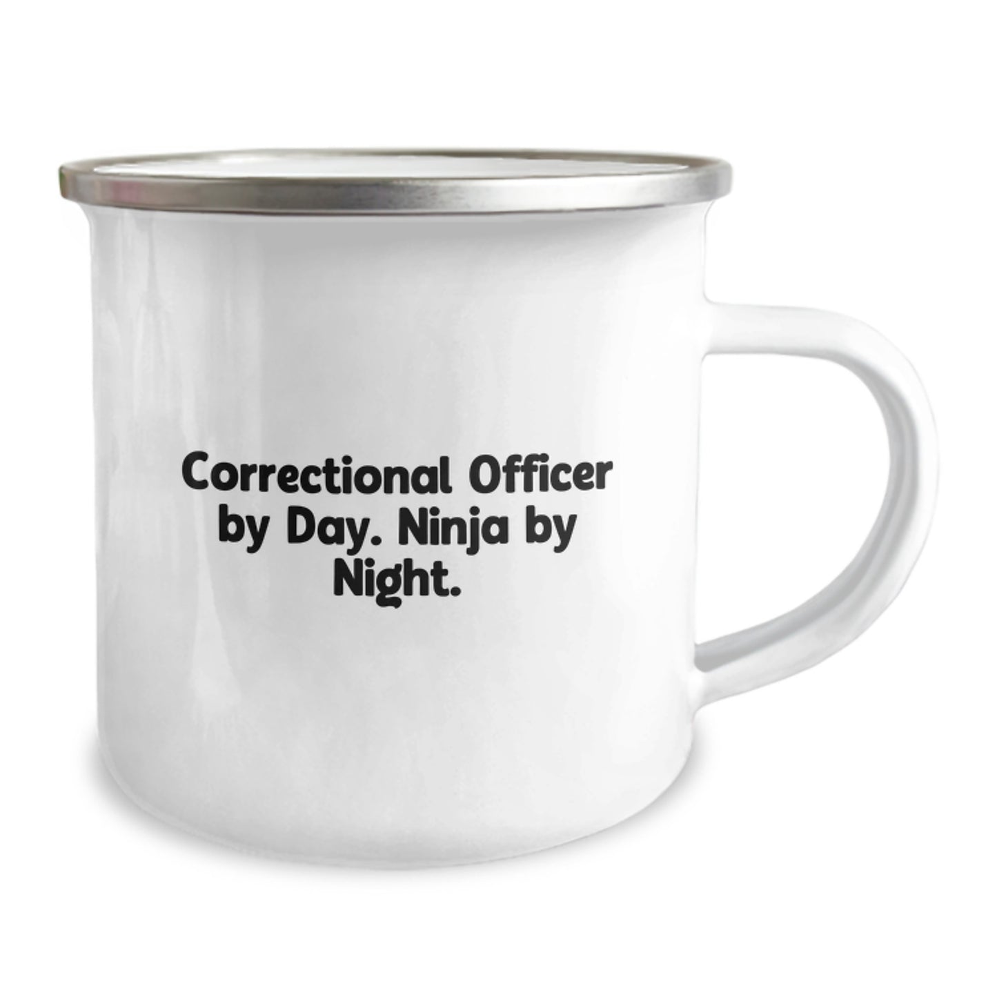 Correctional Officer Gifts: Correctional Officer By Day. Ninja By Night. Camping Mug for Graduation, Stainless Steel with Enamel Finish, Gifts from Family to Correctional Officer - Image 2
