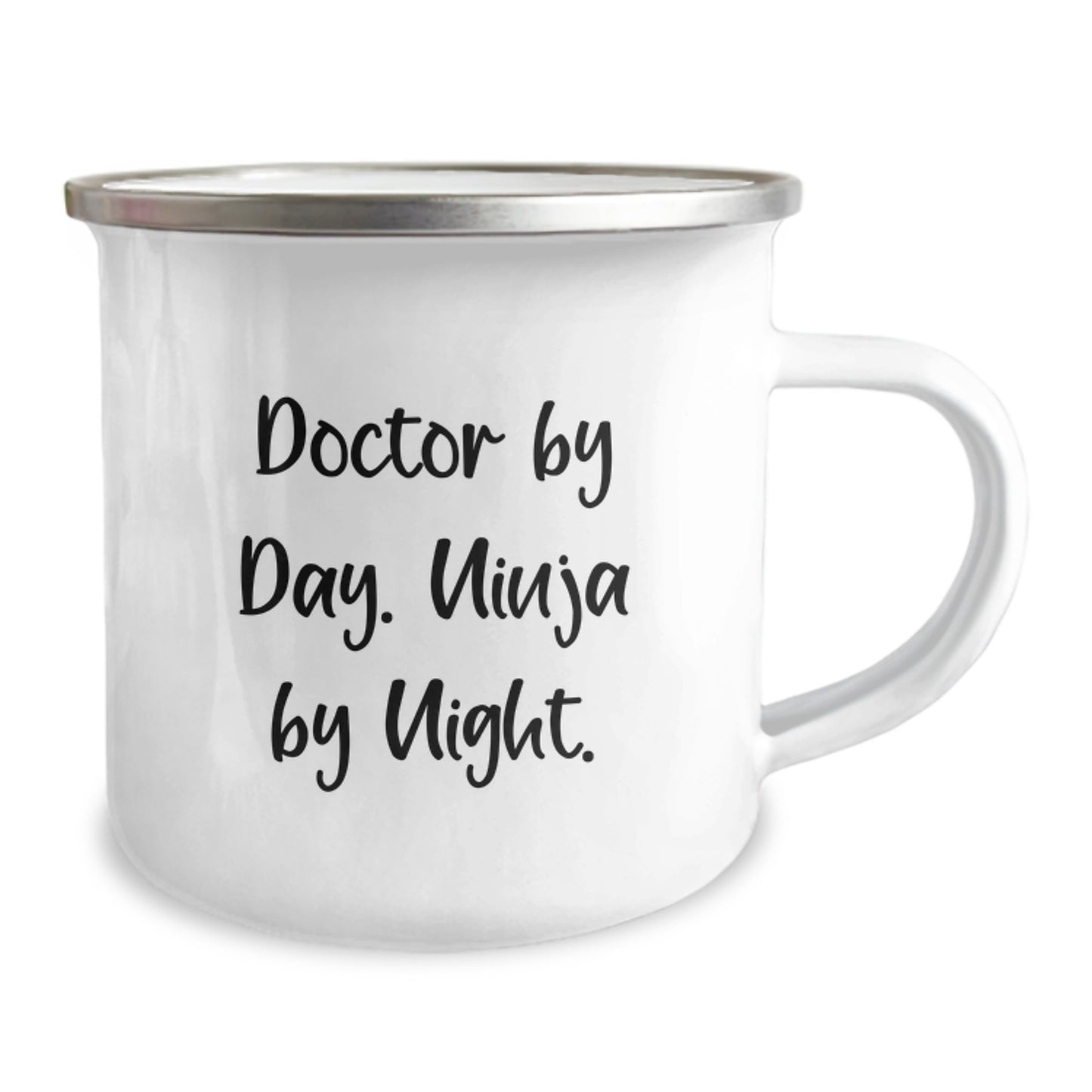 Funny Doctor Gifts, Unique Camping Mug for Men, 'Doctor By Day. Ninja By Night.' Quote, Christmas Unique Gifts from Friends - Image 2