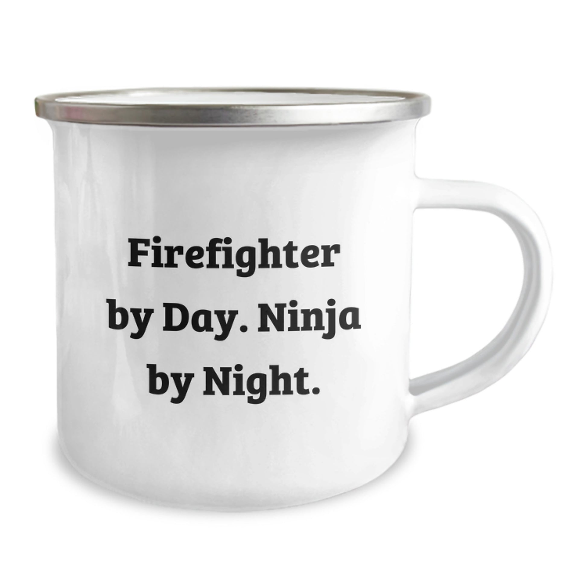 Firefighter Gifts from Friends, Firefighter By Day. Ninja By Night. Inscribed Funny Birthday Camping Mug for Firefighter - Image 2