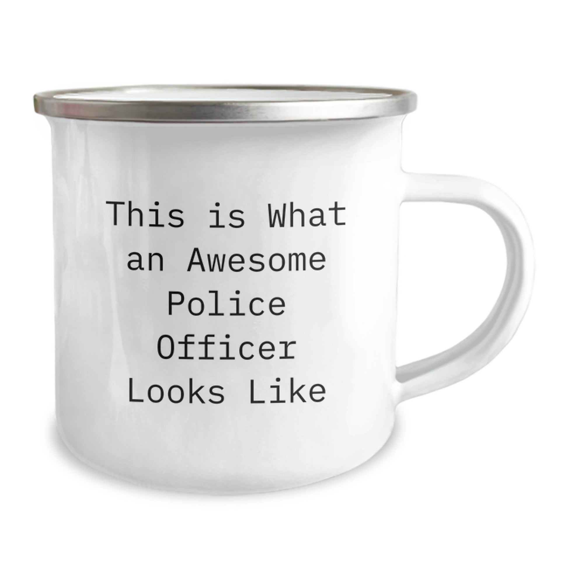 Police Officer Gifts from Friends - Funny Quote Camping Mug for Birthday, This Is What An Awesome Police Officer Looks Like, 12 Oz Stainless Steel with Enamel Finish - Image 2
