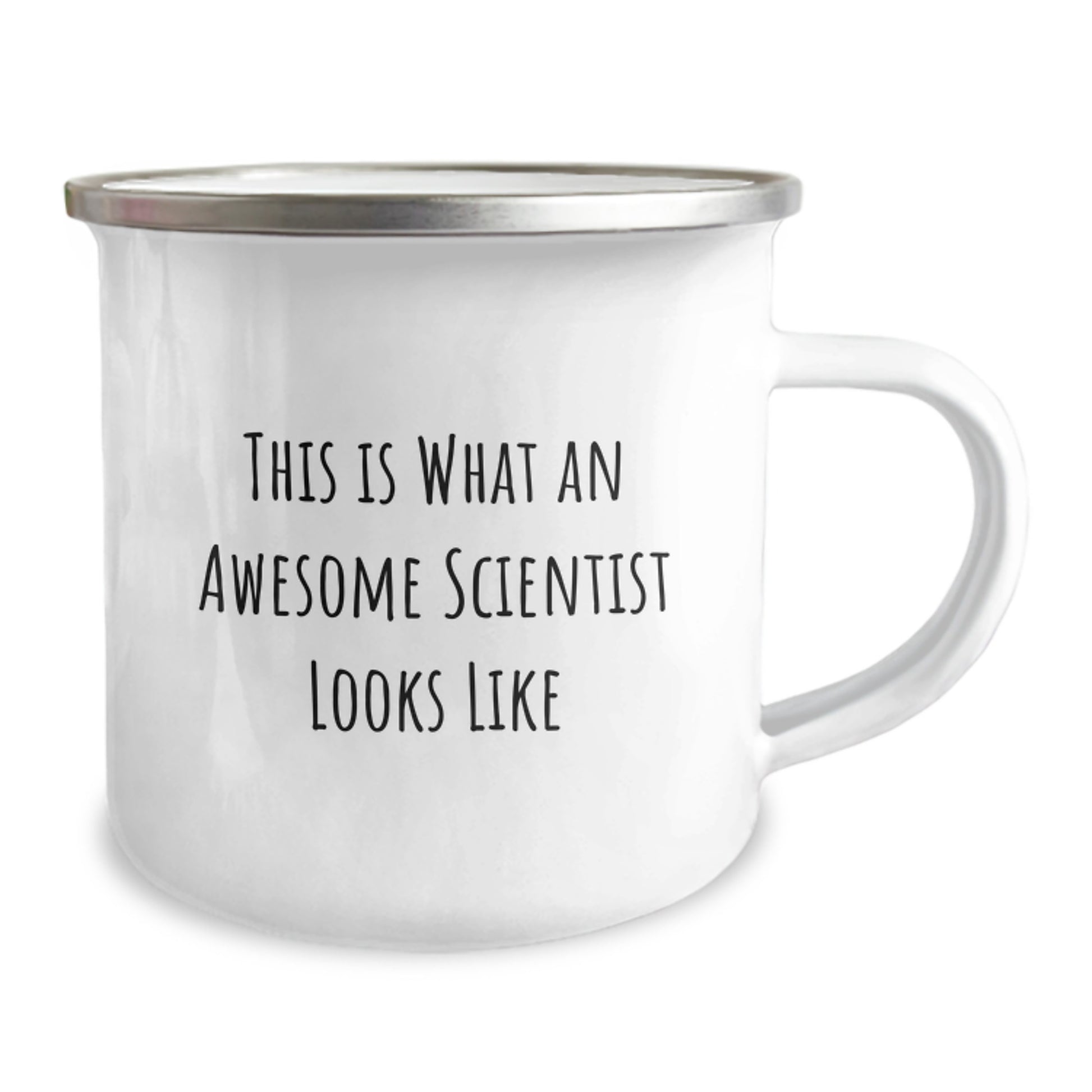 Funny Scientist Gifts from Friends for Men Graduation Unique Gifts with This Is What An Awesome Scientist Looks Like Quote on 12 oz Stainless Steel Camping Mug - Image 2
