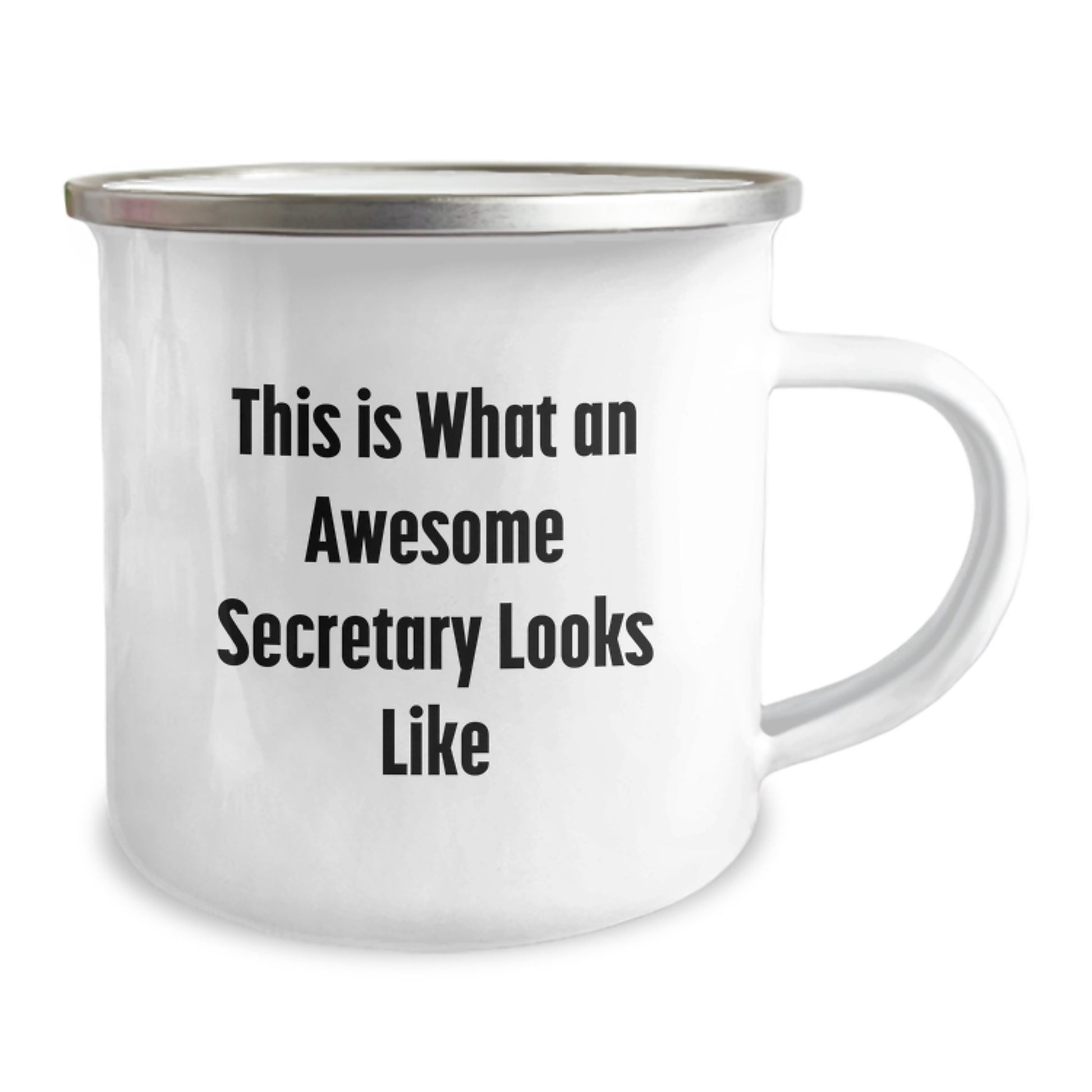 Funny Secretary Gifts from Friends for Graduation Unique Gifts, This Is What An Awesome Secretary Looks Like Camping Mug, 12 oz Stainless Steel with Enamel Finish - Image 2