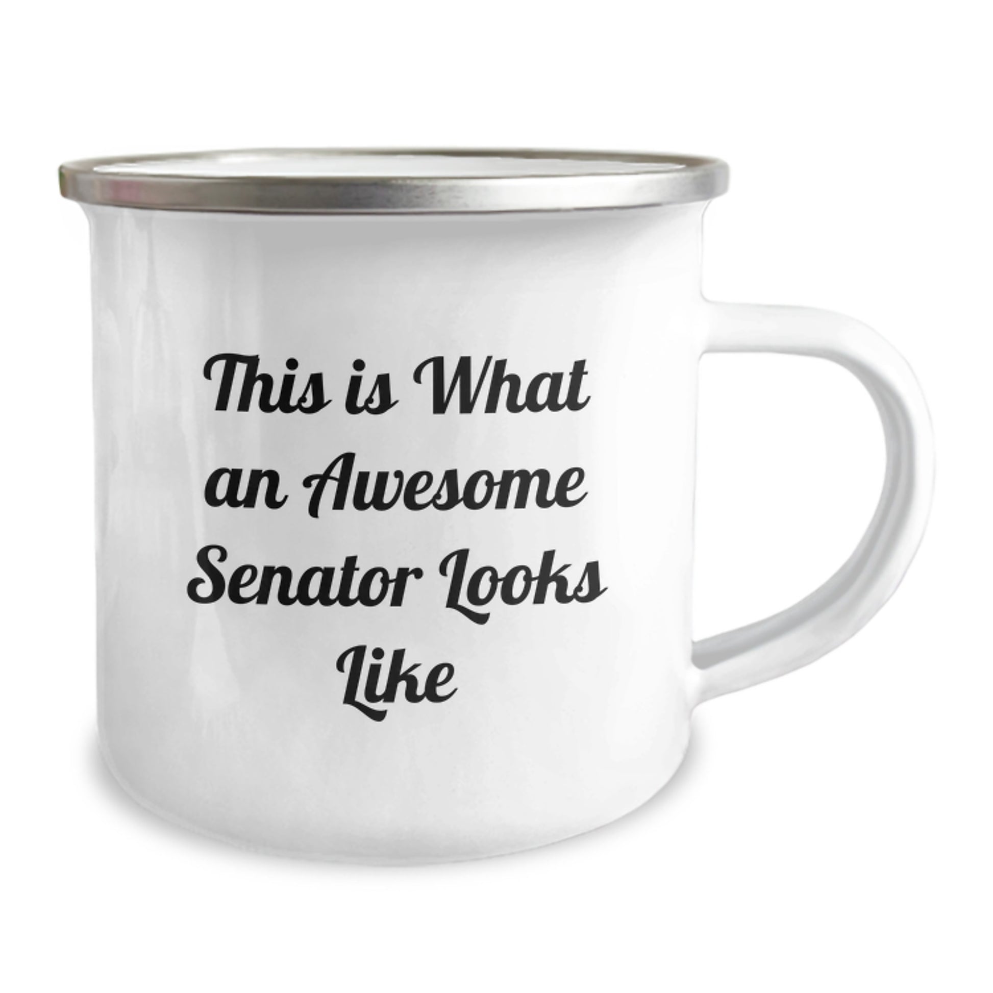 Funny Senator Quotes Gifts from Friends for Birthday Unique Senator Camping Mug, This Is What An Awesome Senator Looks Like, Stainless Steel with Enamel Finish, 12 oz - Image 2