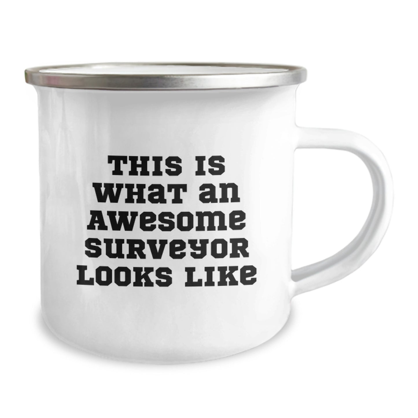 Funny Surveyor Gifts for Men or Women from Family - Camping Mug with Inspirational Quote 'This Is What An Awesome Surveyor Looks Like' for Graduation - Image 2