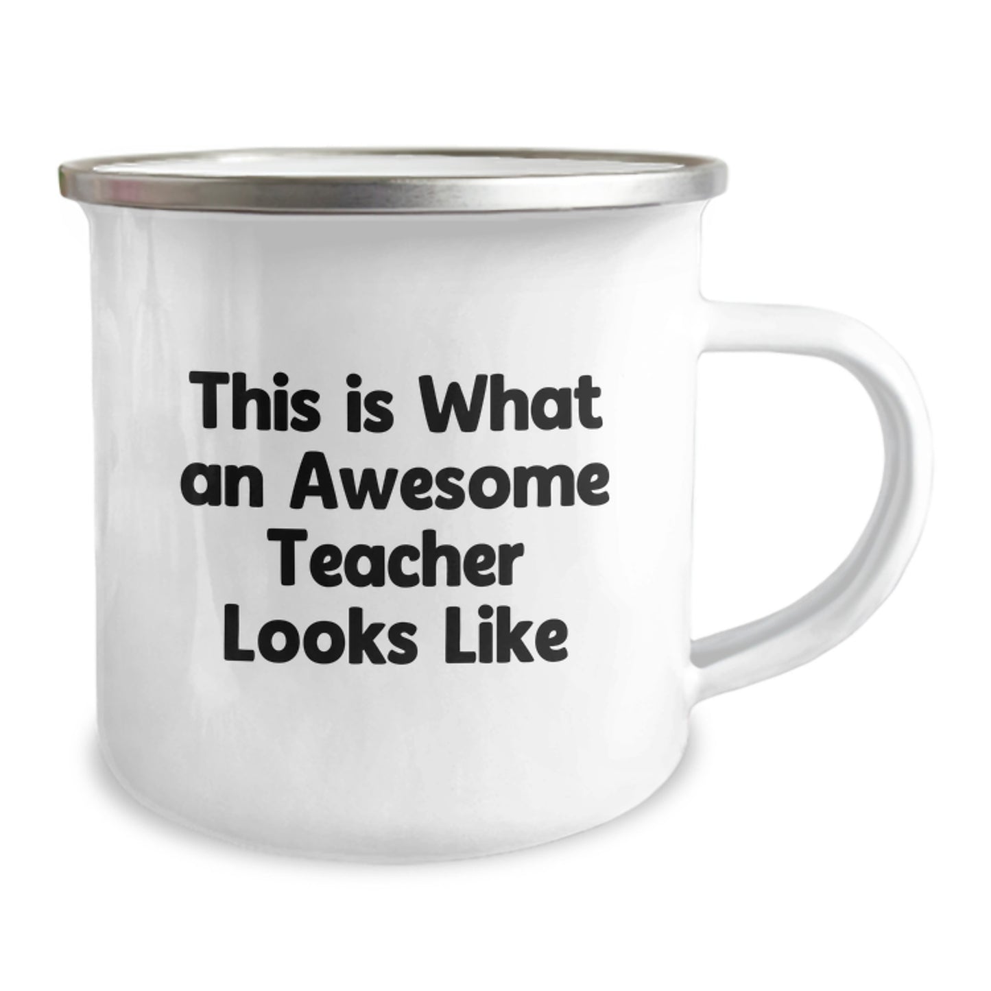 Teacher Gifts from Friends Funny This Is What An Awesome Teacher Looks Like Camping Mug for Graduation - Image 2