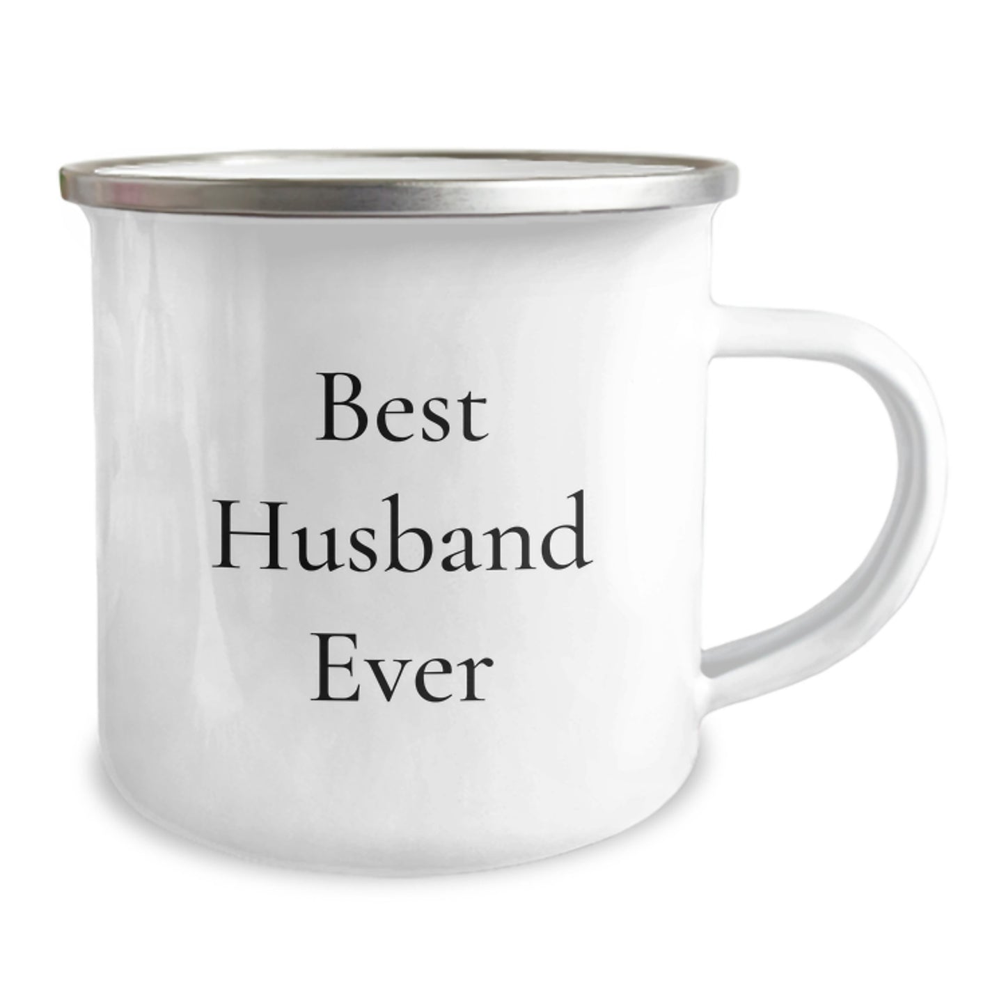 Funny Husband Gifts for Him, Best Husband Ever Quote Camping Mug, 12 oz Stainless Steel Enamel Finish, Gifts from Men for Husband's Graduation - Image 2
