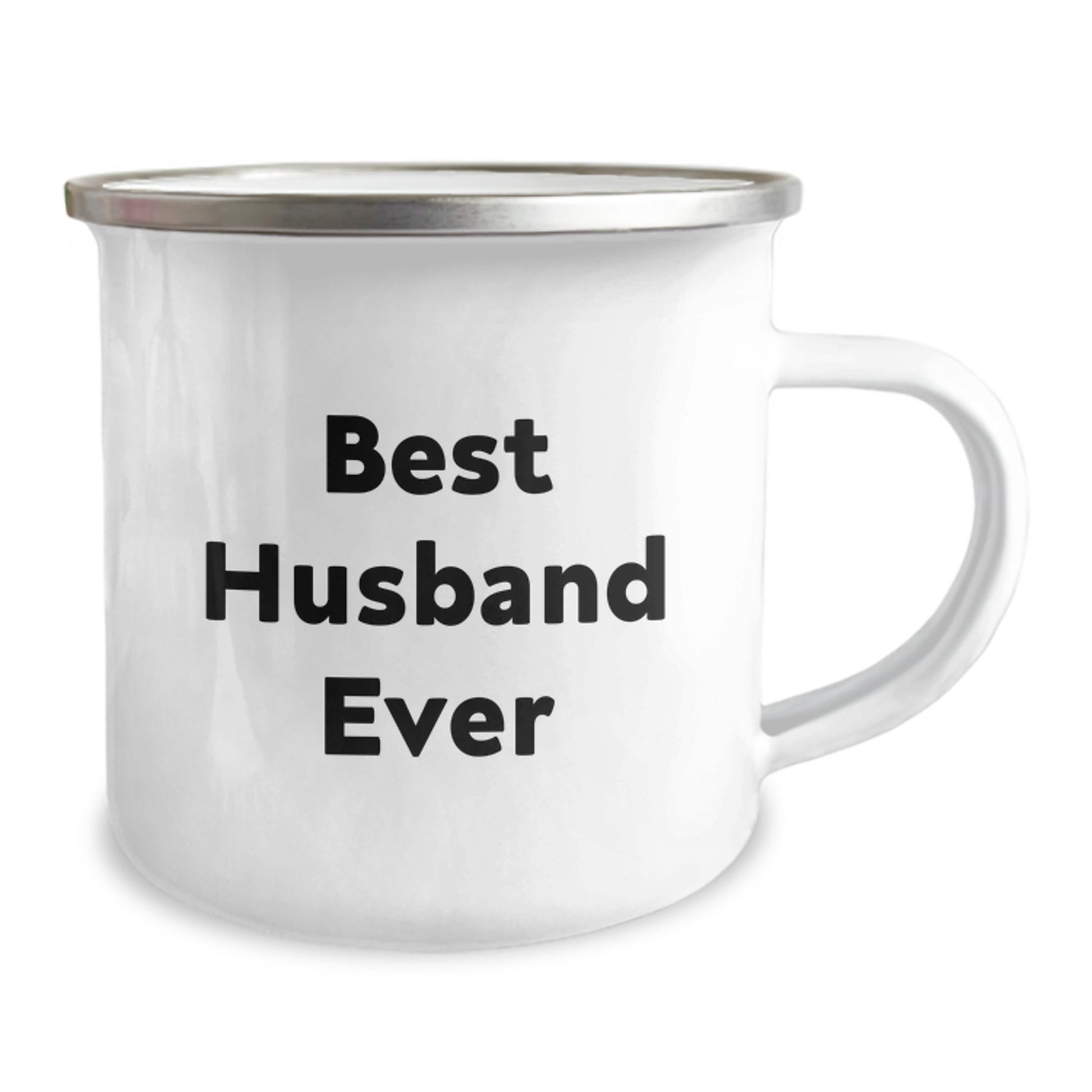Funny Husband Camping Mug Gifts from Men to Best Husband Ever for Graduation, 'He's the Best Husband Ever' - 12 oz Stainless Steel with Enamel Finish - Image 2