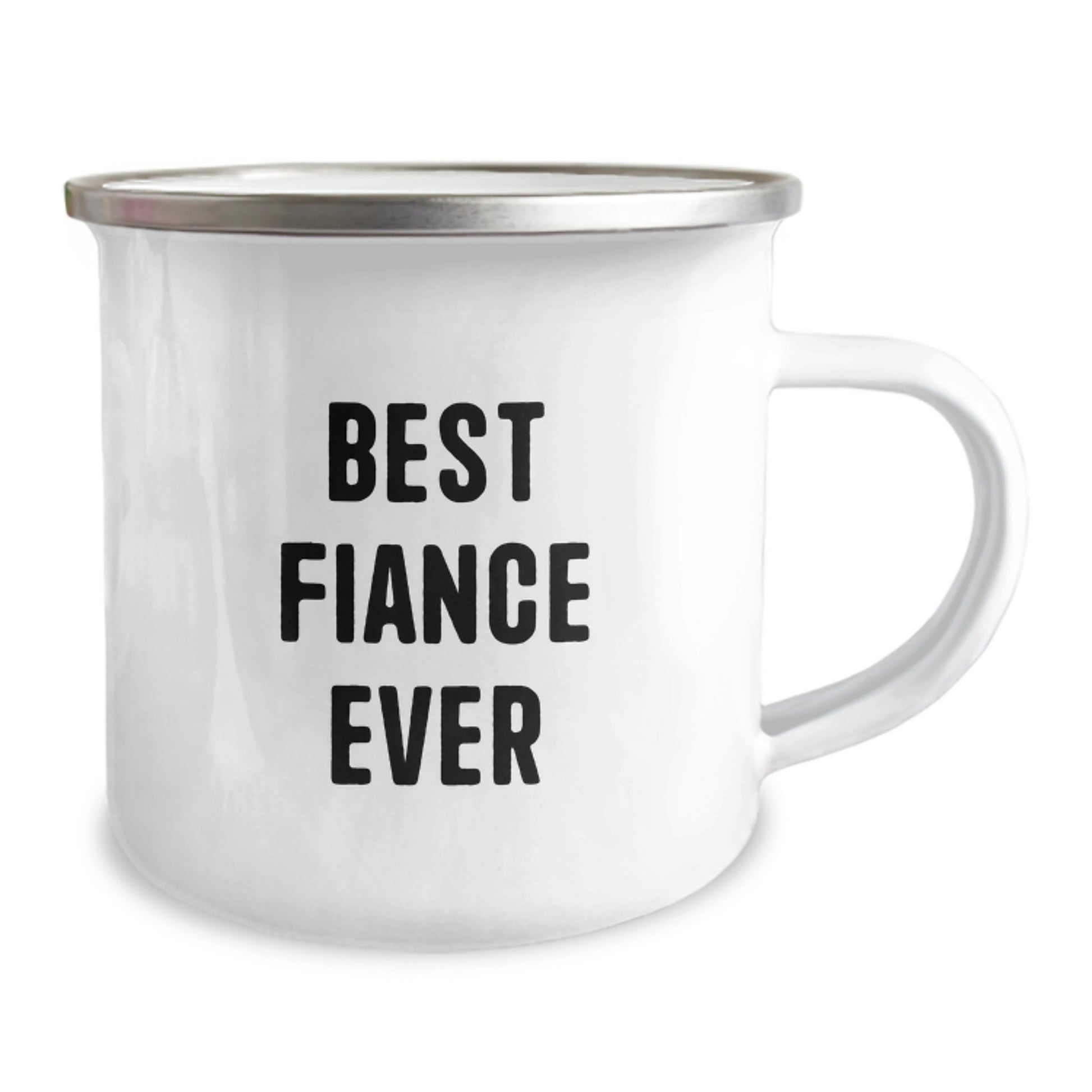 Funny Fiance Gifts for Men or Women, Best Fiance Ever Camping Mug for Graduation, Gifts from Friends or Family, 12 oz Stainless Steel with Enamel Finish - Image 2