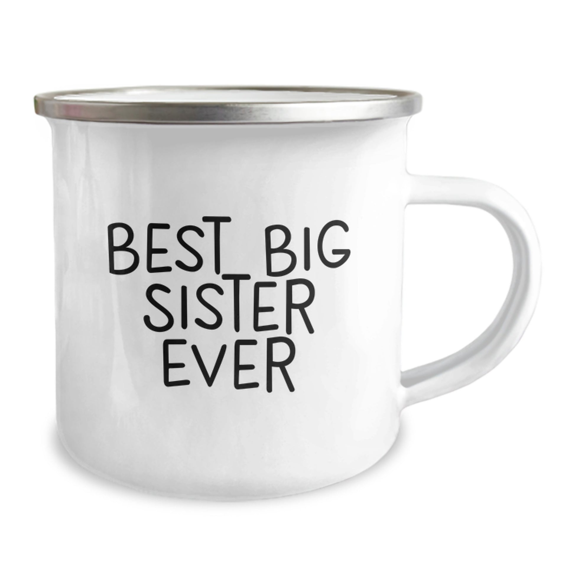 Funny Big Sister Gifts from Mom, Best Big Sister Ever Camping Mug for Graduation, 12 oz Stainless Steel Enamel Finish - Image 2