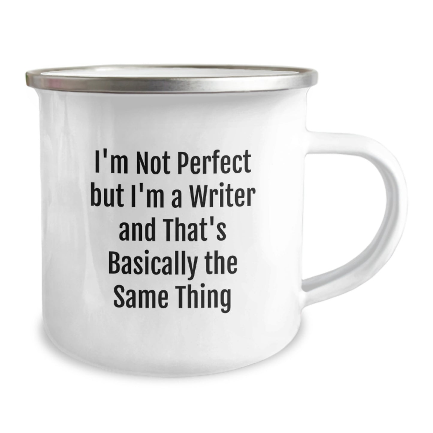 Funny Writer Gifts for Him - I'm Not Perfect But I'm A Writer Camping Mug, Unique Christmas Unique Gifts from Friends for Writers - Image 2