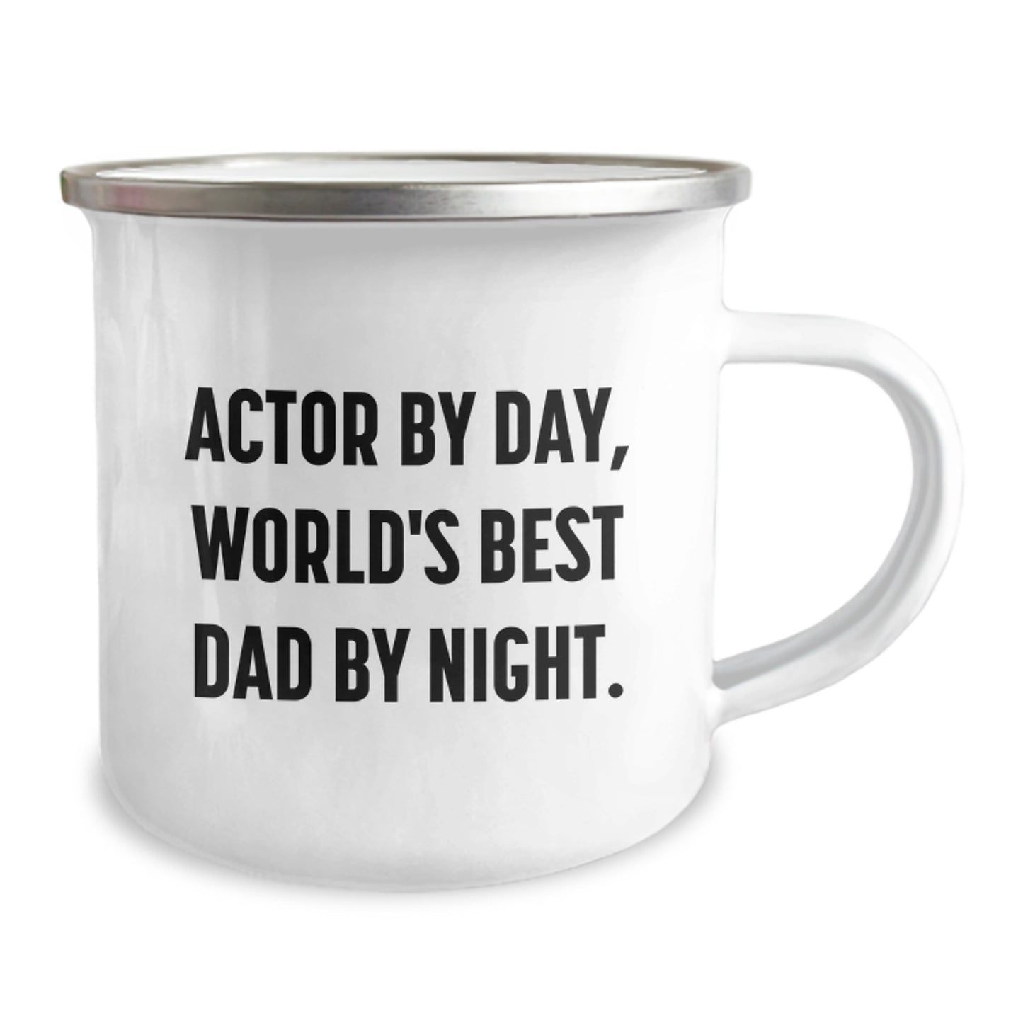 Funny Actor Gifts for Him, World's Best Dad by Night, Unique Camping Mug for Actor Fans, Christmas Unique Gifts from Dad to Actor - Image 2