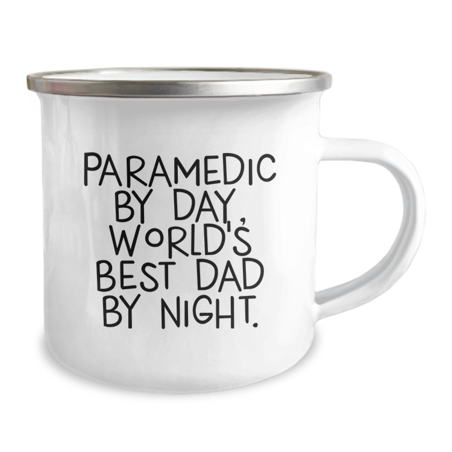 Funny Rescue Worker Gifts for Men, Rescue Worker By Day, World's Best Dad By Night., 12 oz Camping Mug, Graduation Unique Gifts from Family, Friends, Coworkers, Rescue Worker Lovers - Image 2