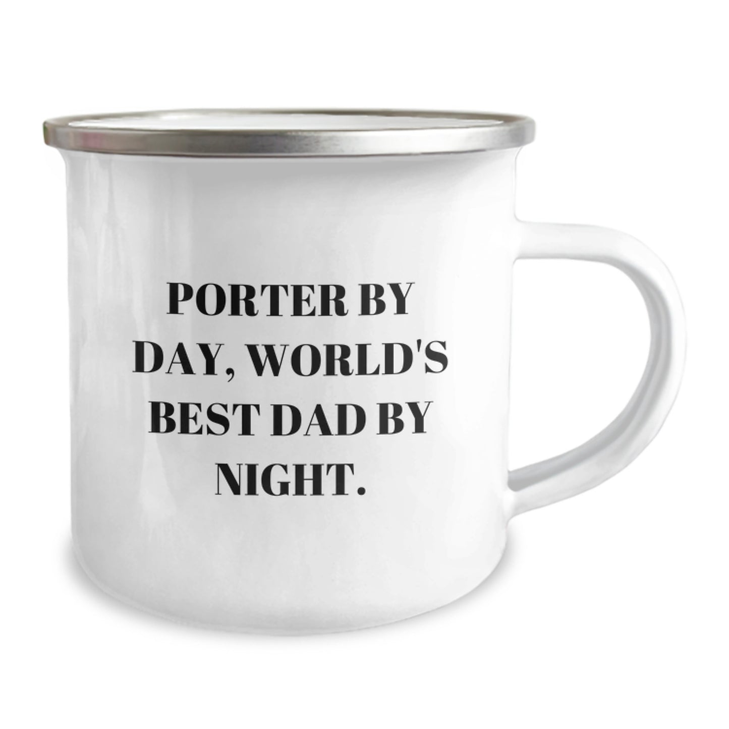 Porter Gifts for Him, Funny Camping Mug, Graduation Unique Gifts from Family, 'Porter by Day, World's Best Dad by Night' Quote - Image 2