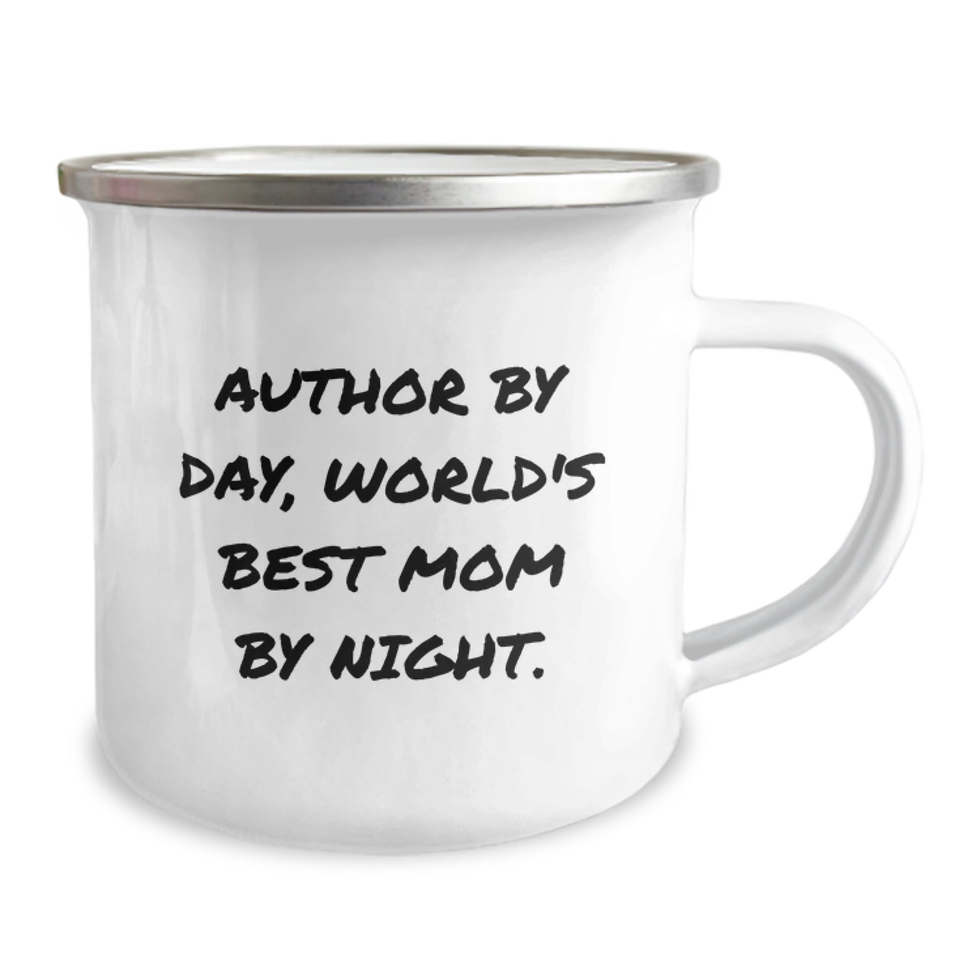 Funny Author Gifts from Men, Best Christmas Unique Gifts for World's Best Mom, Author Camping Mug - Stainless Steel with Enamel Finish - Image 2