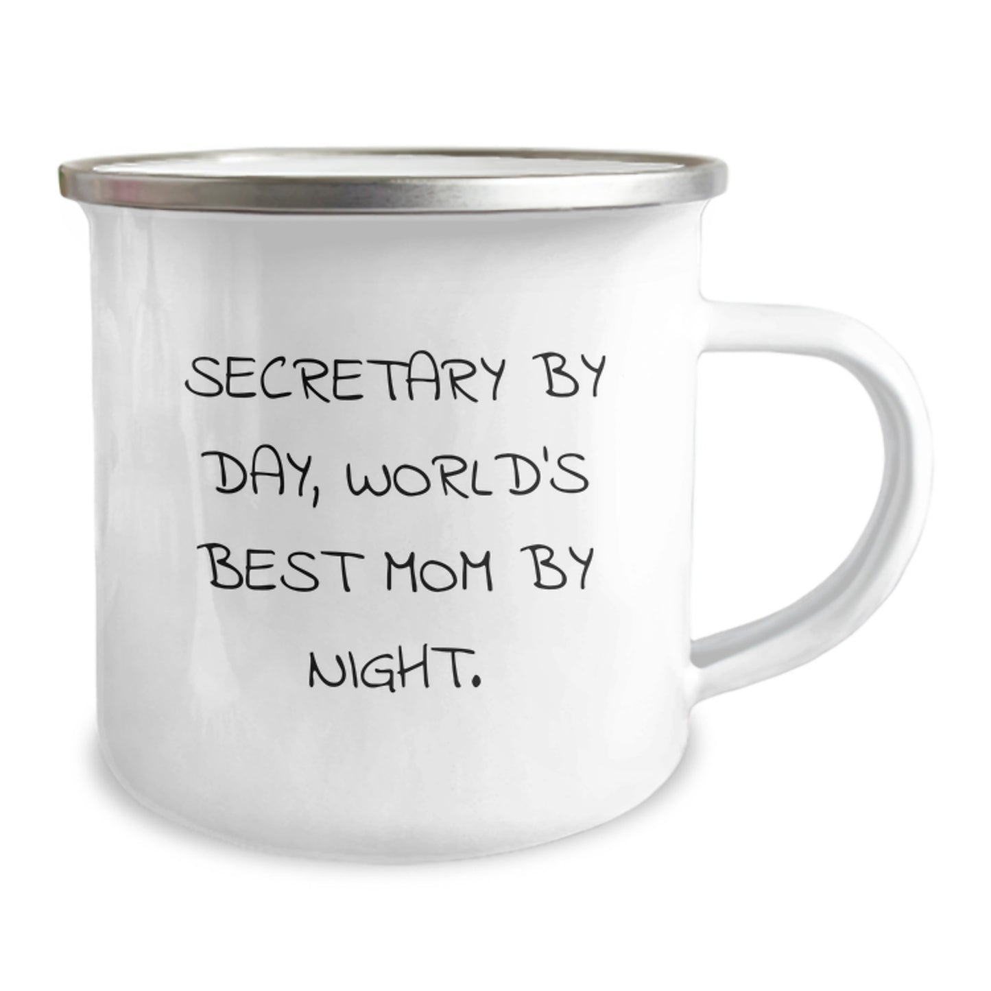 Secretary By Day, World's Best Mom By Night. Funny Camping Mug with 12 oz Capacity for Graduation Gifts from Friends and Family - Image 2
