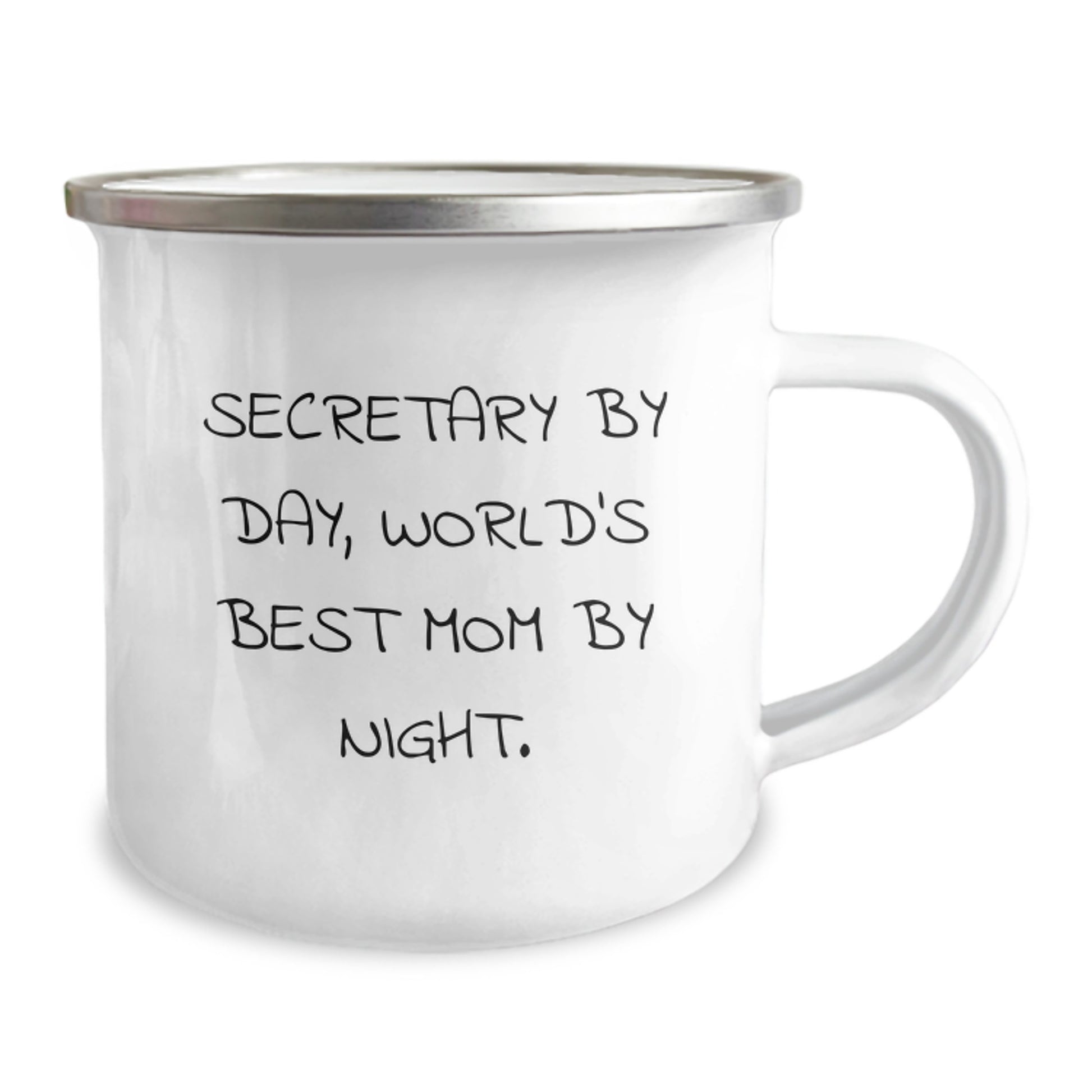 Secretary By Day, World's Best Mom By Night. Funny Camping Mug with 12 oz Capacity for Graduation Gifts from Friends and Family - Image 2