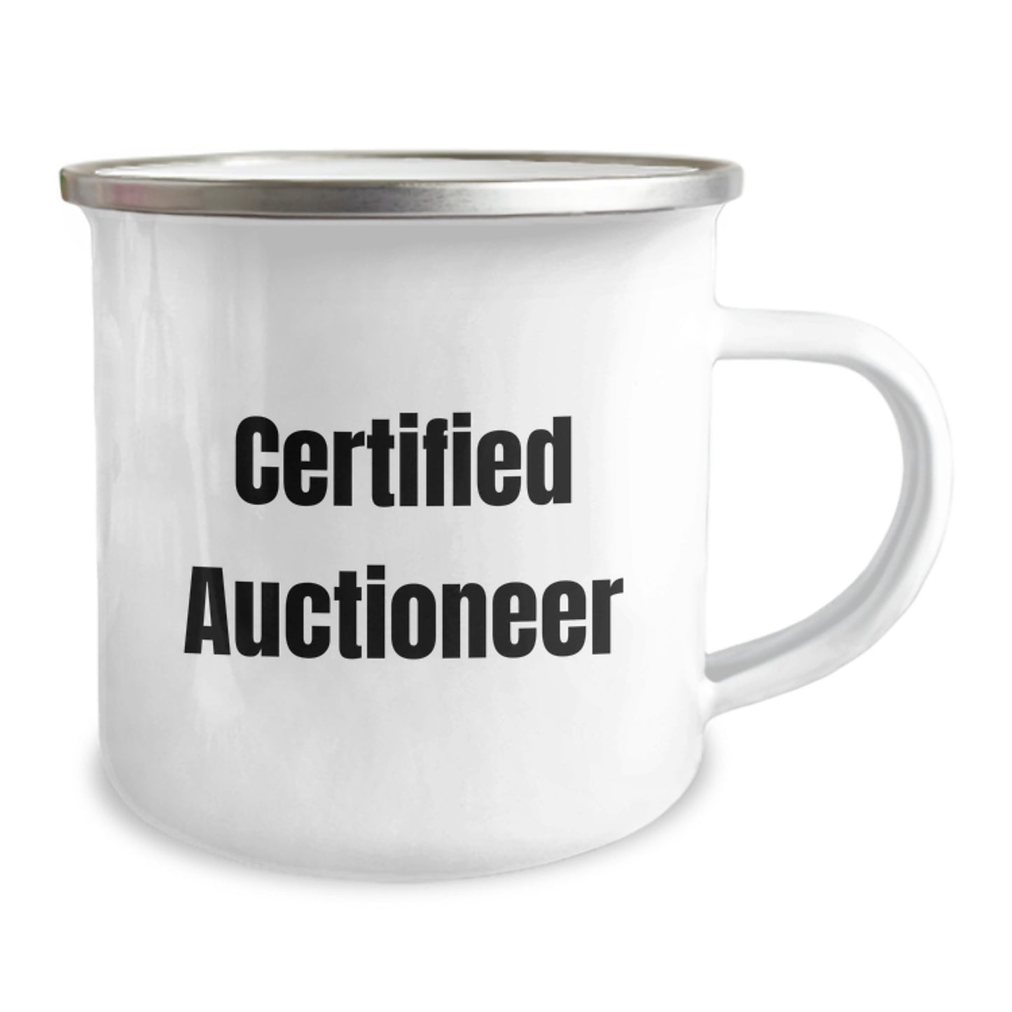 Funny Auctioneer Gifts from Men, Gifts for Auctioneer, Valentine's Unique Camping Mugs with Certified Auctioneer Quote, Insulated Stainless Steel Mug with Enamel Finish, Perfect for Camping or Office - Image 2