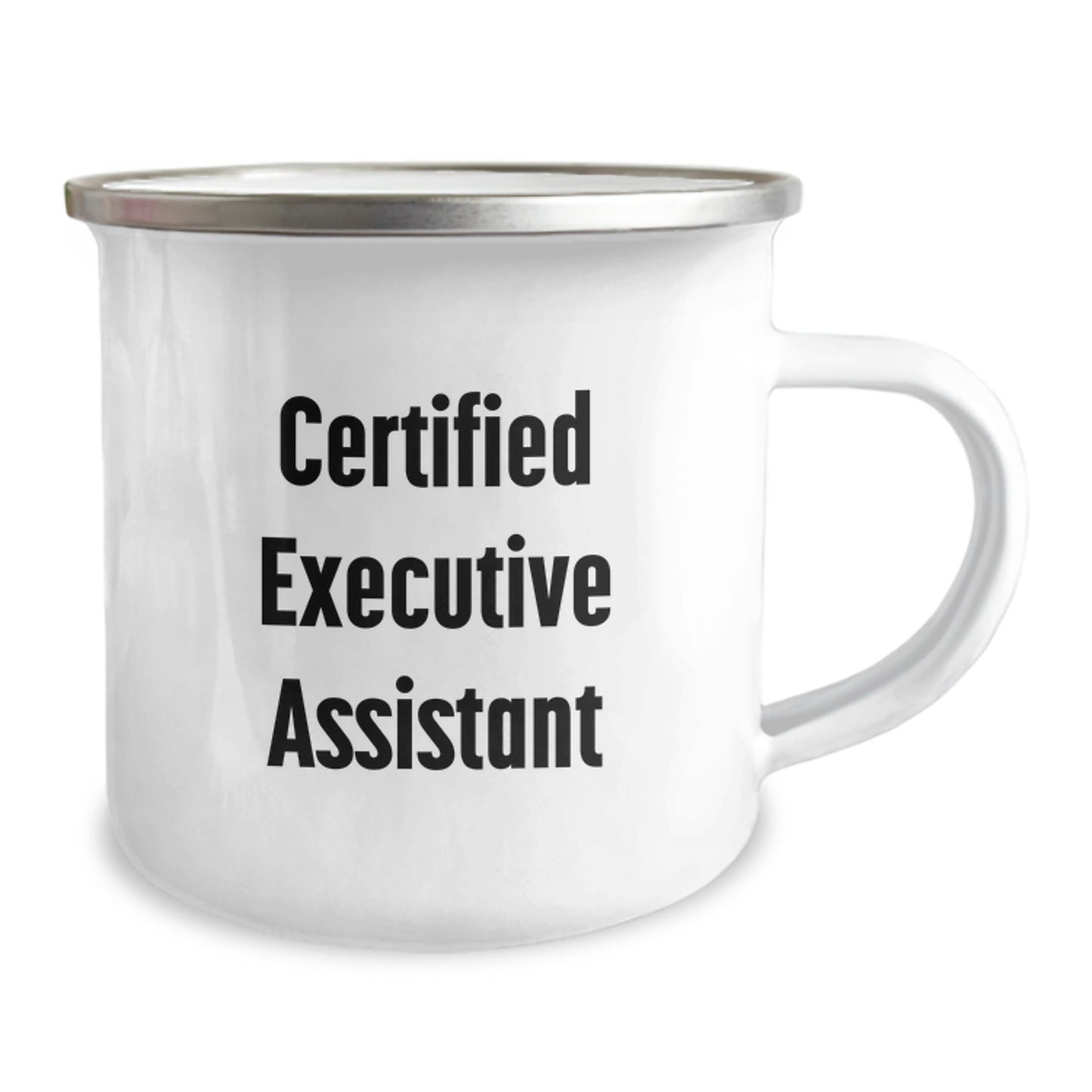 Funny Quotes for Executive Assistants, Camping Mug Gifts from Friends, Unique Graduation Gifts for Executive Assistants, 'Certified to Assist' Printed Mug - Image 2