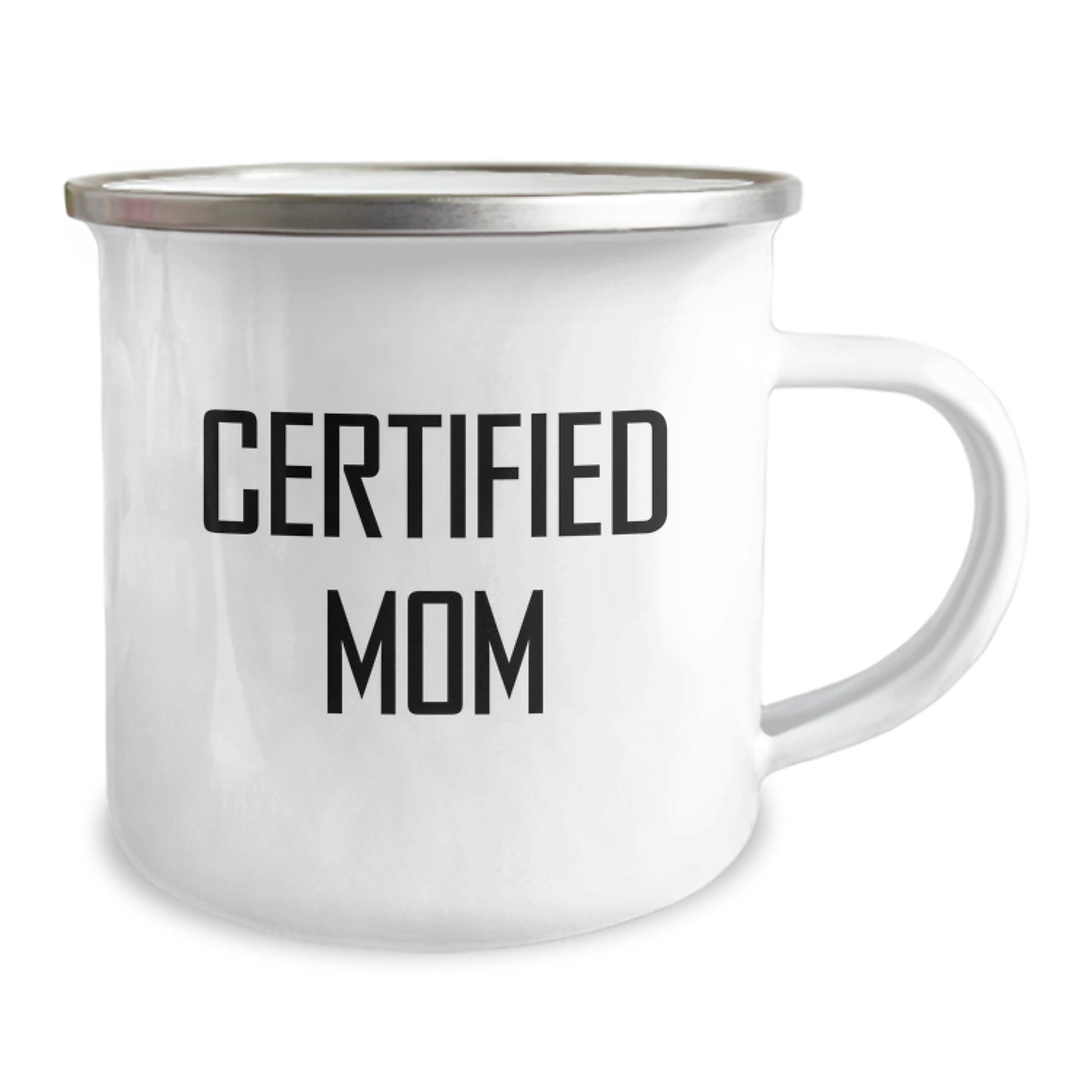 Funny Mom Camping Mug Gifts from Friends for Mom's Birthday - 'Certified Mom' Quote, 12 oz Stainless Steel with Enamel Finish, Perfect for Outdoor Activities - Image 2