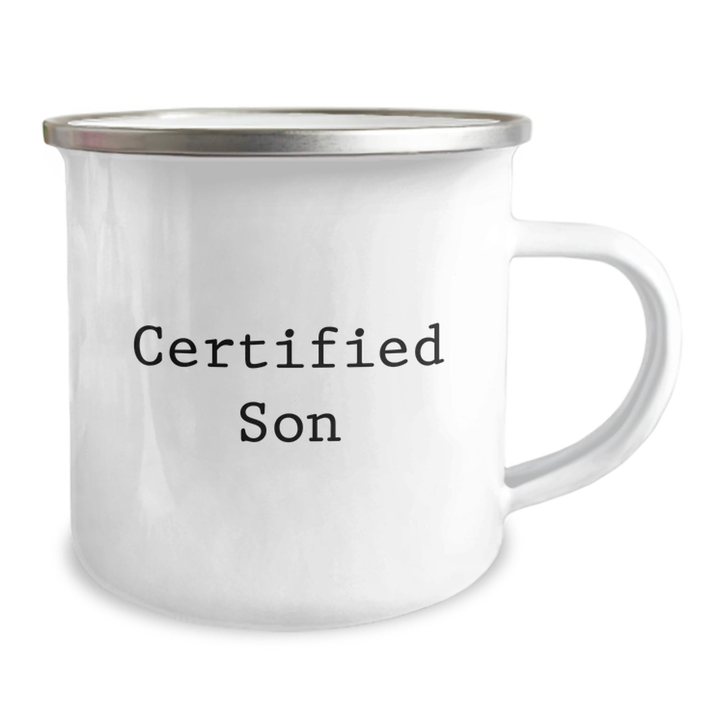 Funny Son Camping Mug Gifts from Mom to Son on Christmas - 'The Adventure Begins with a Full Heart' - Stainless Steel Mug with Enamel Finish - Image 2