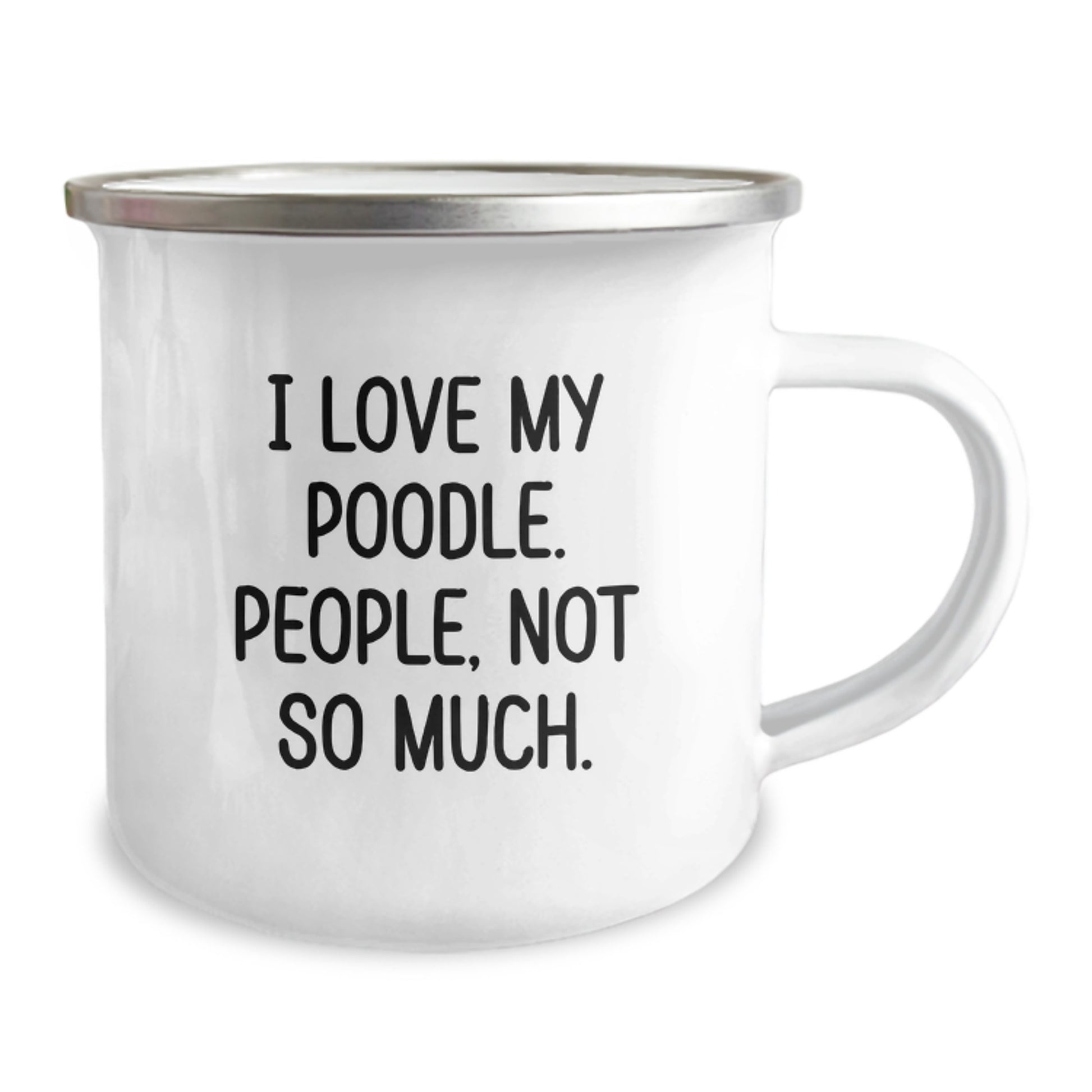 Poodle Dog Lovers Gifts from Family Friends for Graduation Unique Camping Mugs, Funny Quote 'I Love My Poodle. People, Not So Much.' - Image 2