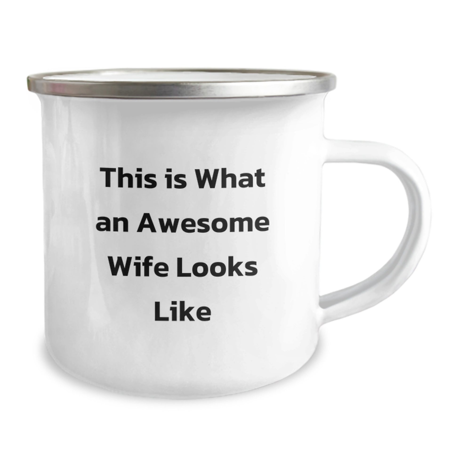 Funny Quote Wife Gifts from Men for Wife's Graduation Unique Camping Mug, This Is What An Awesome Wife Looks Like, 12 oz Stainless Steel with Enamel Finish - Image 2
